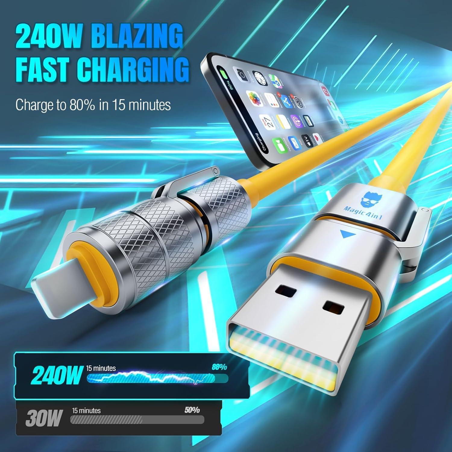 Cable de carga USB C 4 en 1 Magic4in1 240W 1.52 m