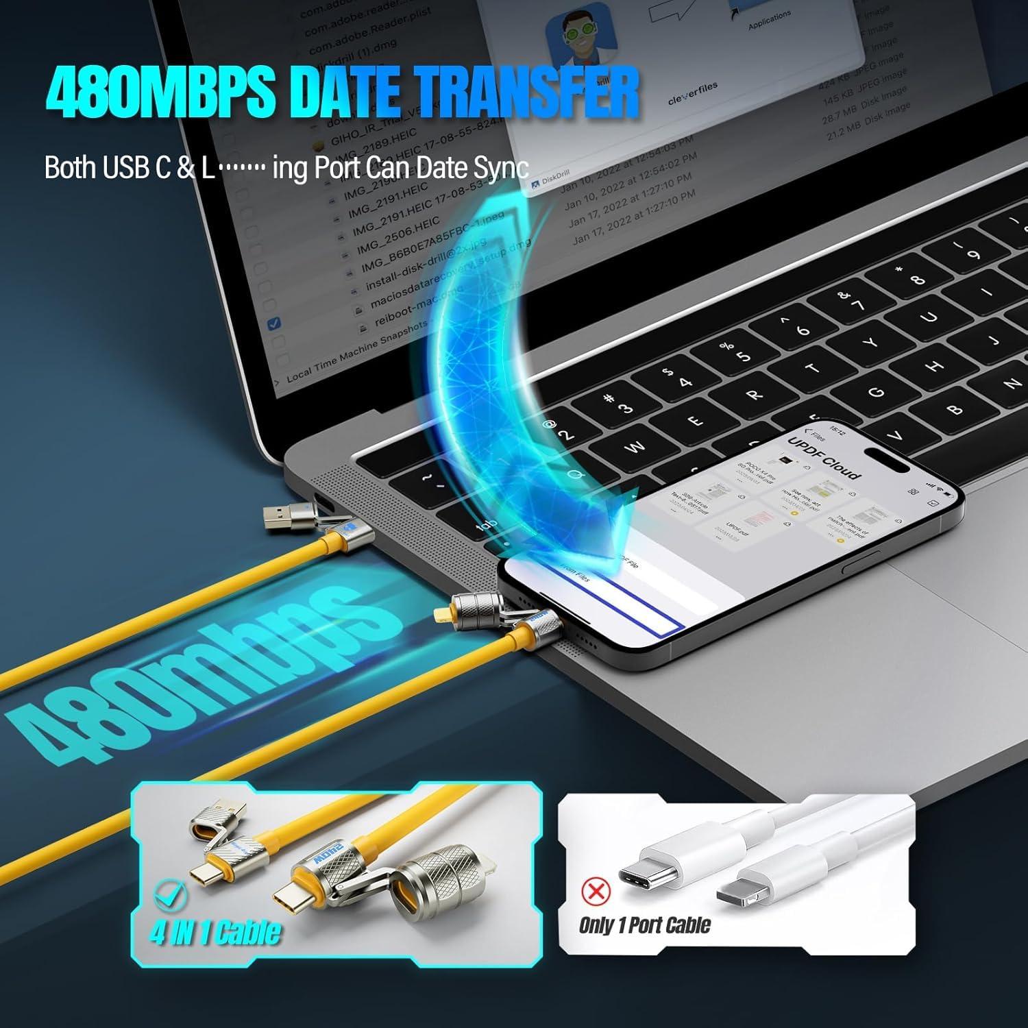 Cable de carga USB C 4 en 1 Magic4in1 240W 1.52 m