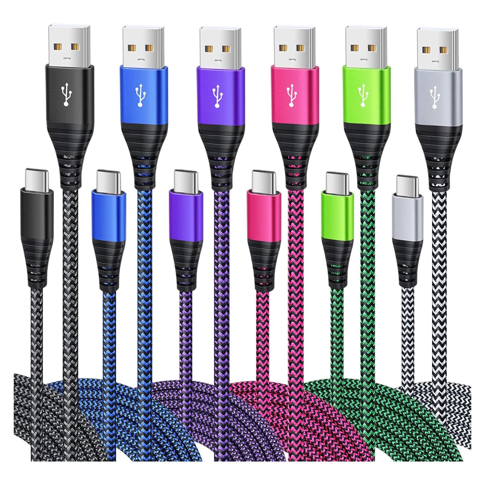 Cable de Carga USB Tipo C 6 Piezas 3 Metros Rápido Besgoods
