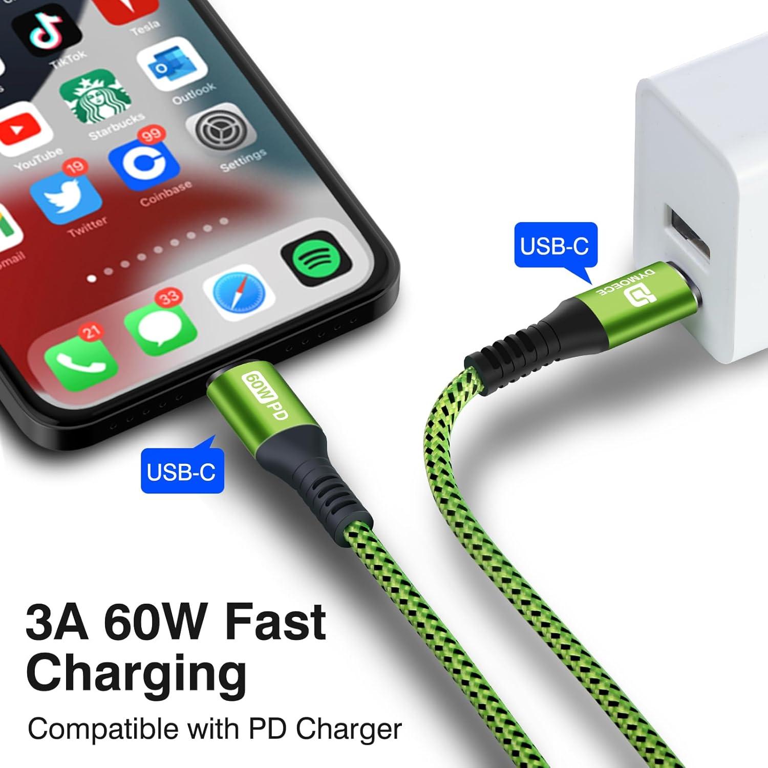 Cable USB C a USB C 1.83m Dymoece 5Pack Carga Rápida 60W