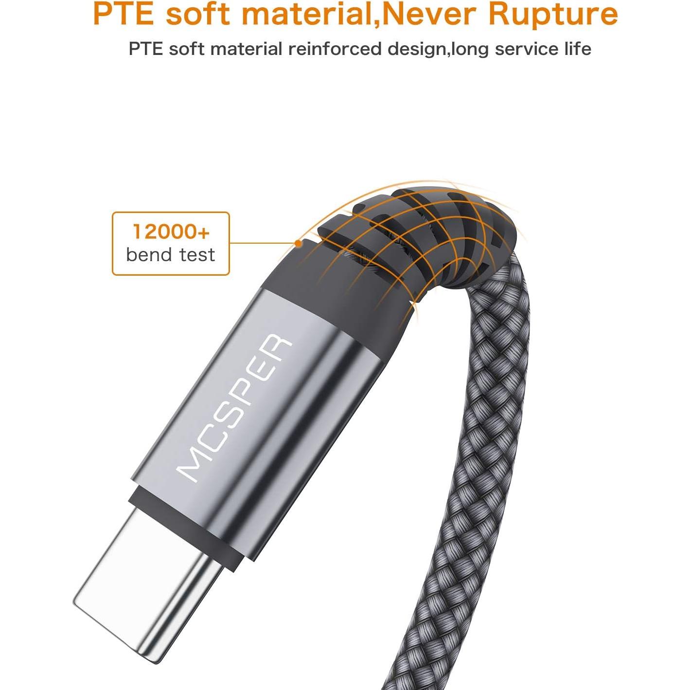 Cable USB C Corto 0.15m MCSPER 2-Pack Carga Rápida