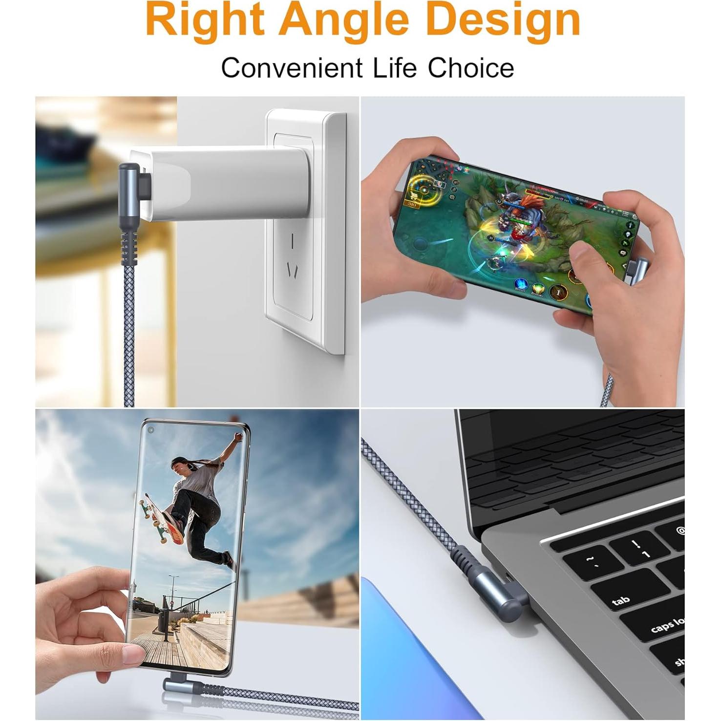 Cable de Carga Rápida USB Tipo C Sweguard 2-Pack 2m Gris