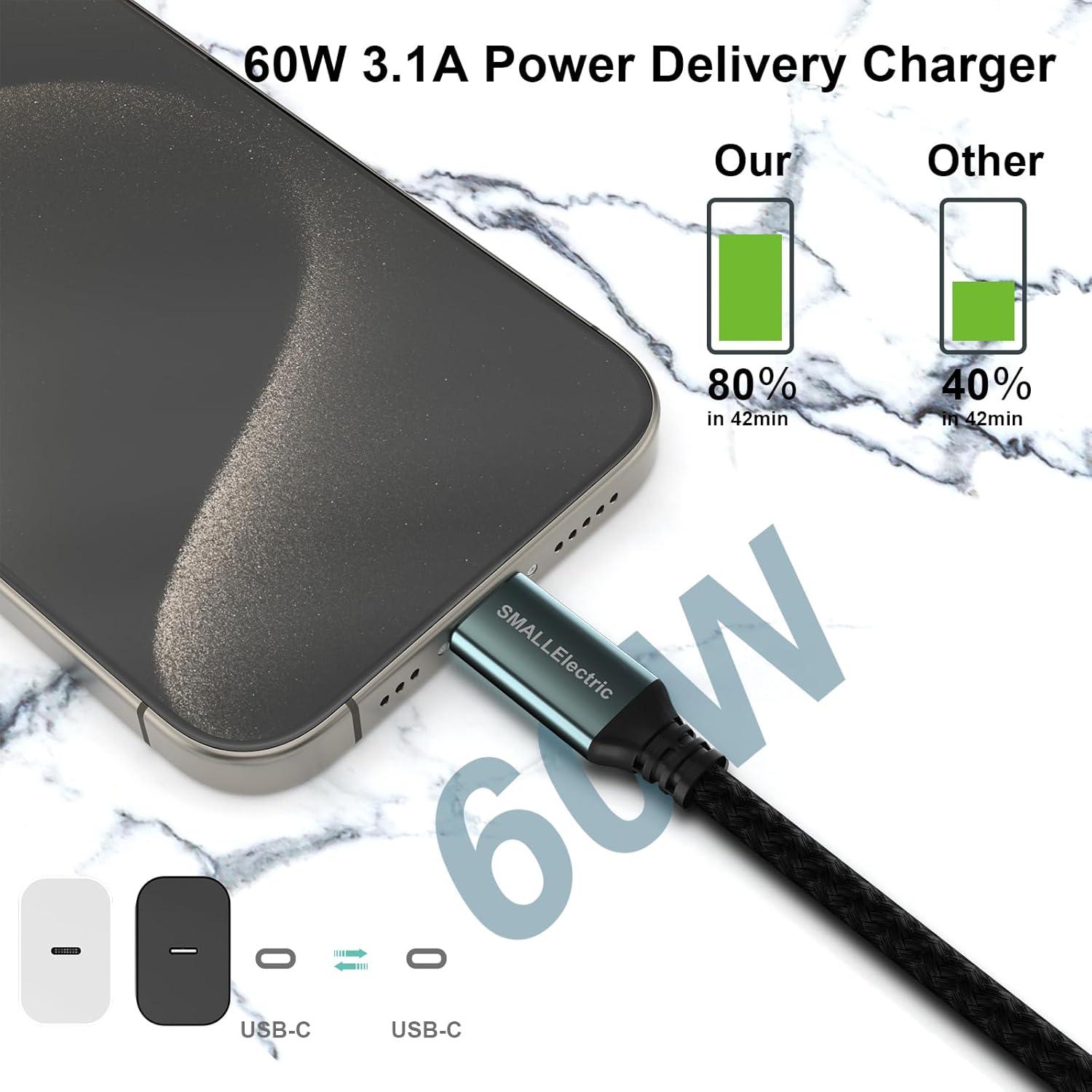 Cable USB-C a USB-C 5Pack 1.83m 60W SMALLElectric