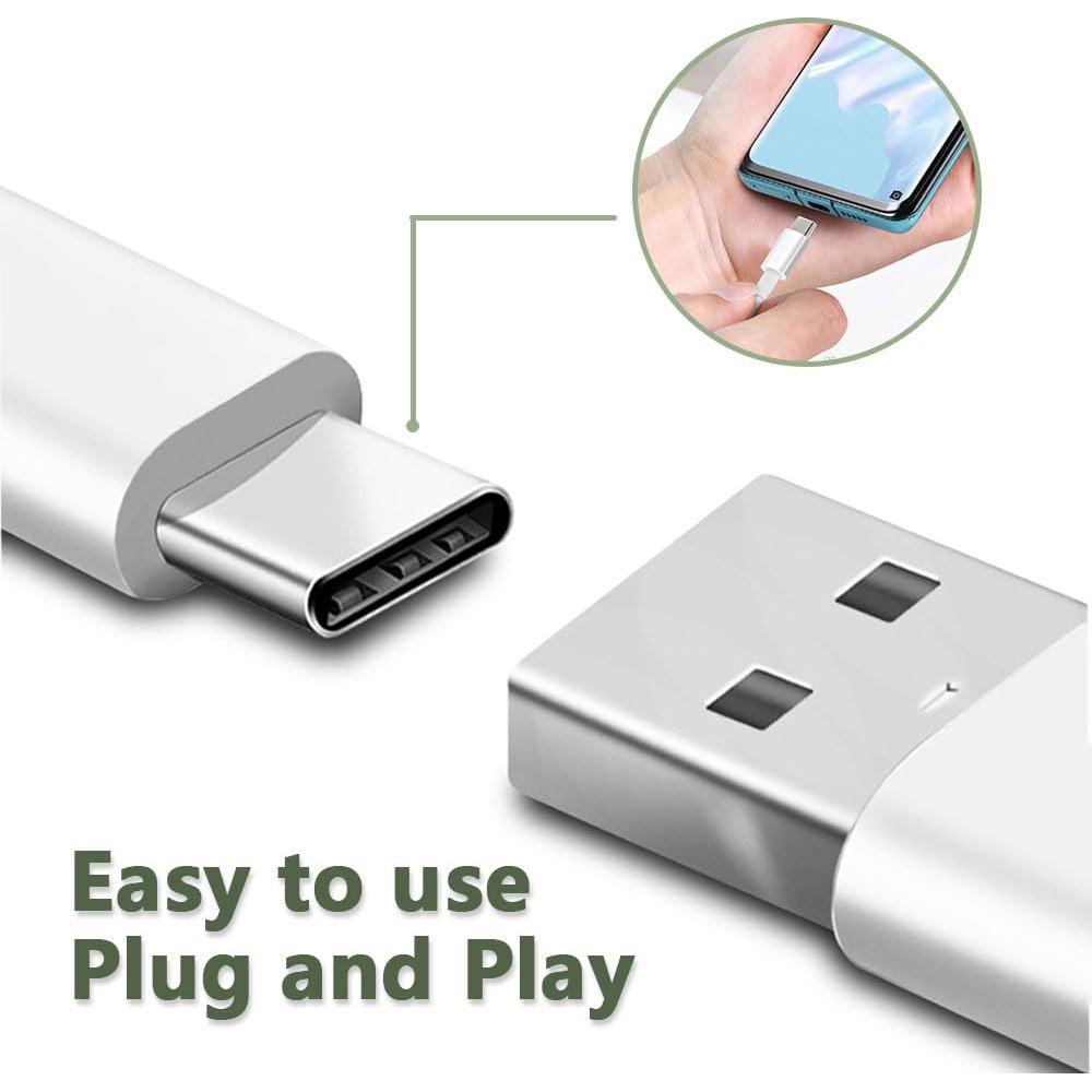 Cable USB-C a USB-A 1.83m HONGPING 2-Pack Blanco