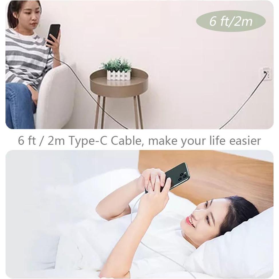 Cable USB-C a USB-A 1.83m HONGPING 2-Pack Blanco