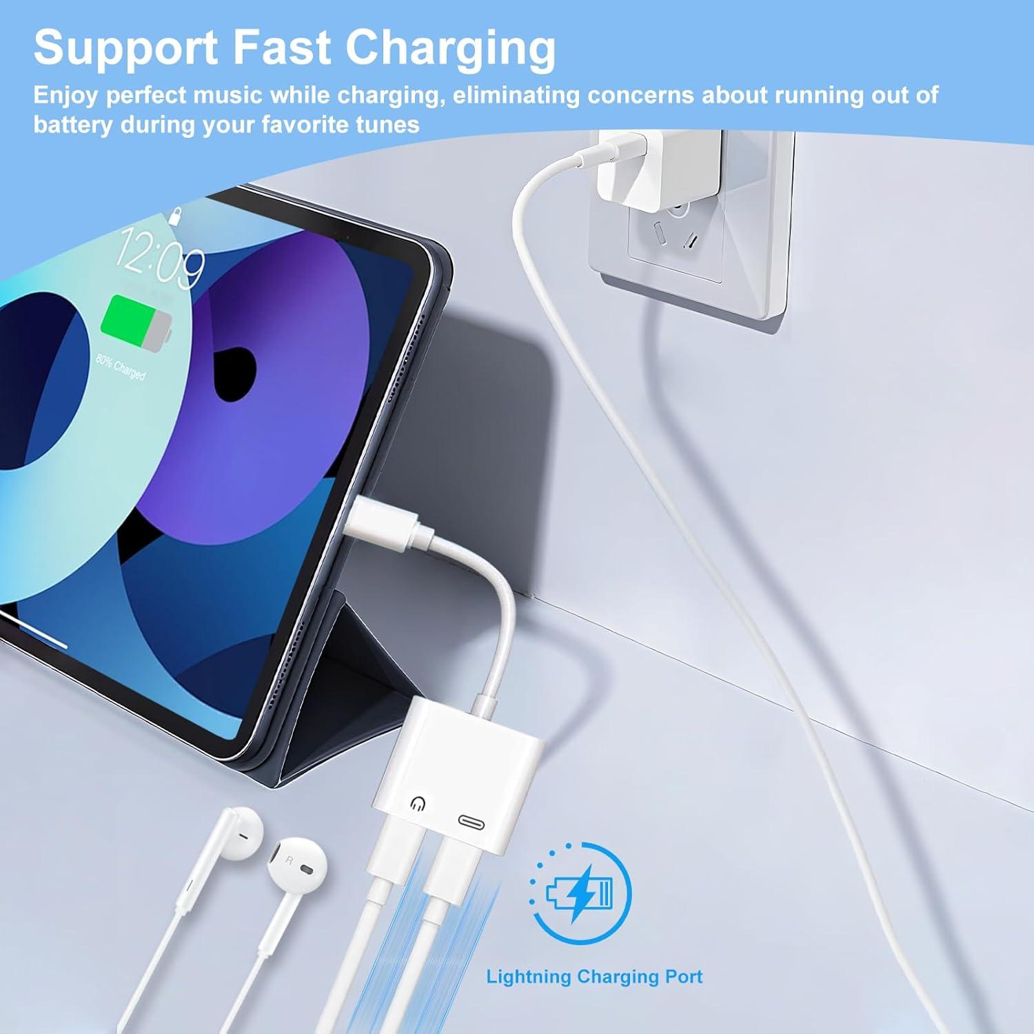 Adaptador Dual 2 en 1 Kinhaly Lightning para iPhone - Audio y Carga