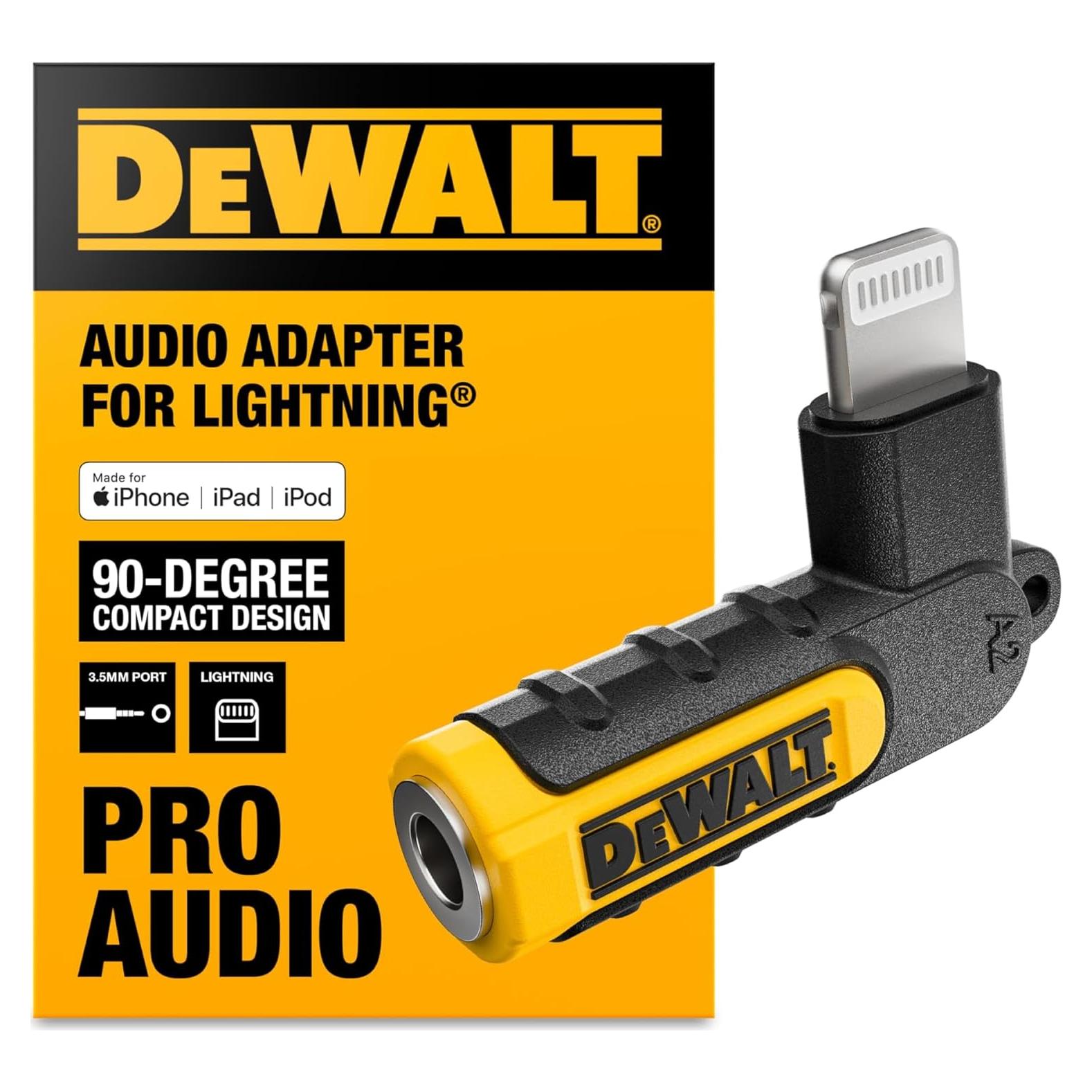 Adaptador DEWALT 3.5mm a Lightning 90° para iPhone