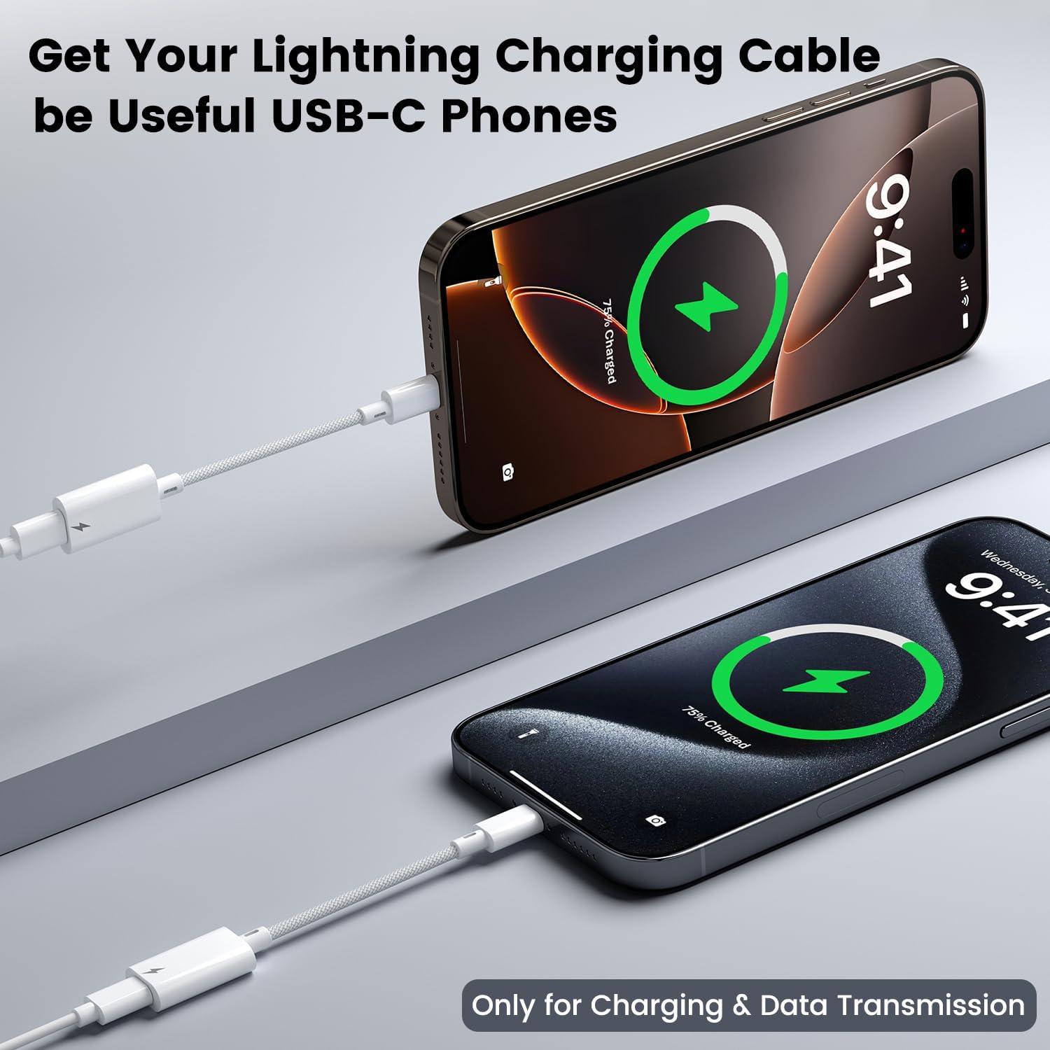 Adaptador USB C a Lightning Mxcudu 2 Pack Carga Rápida 10W