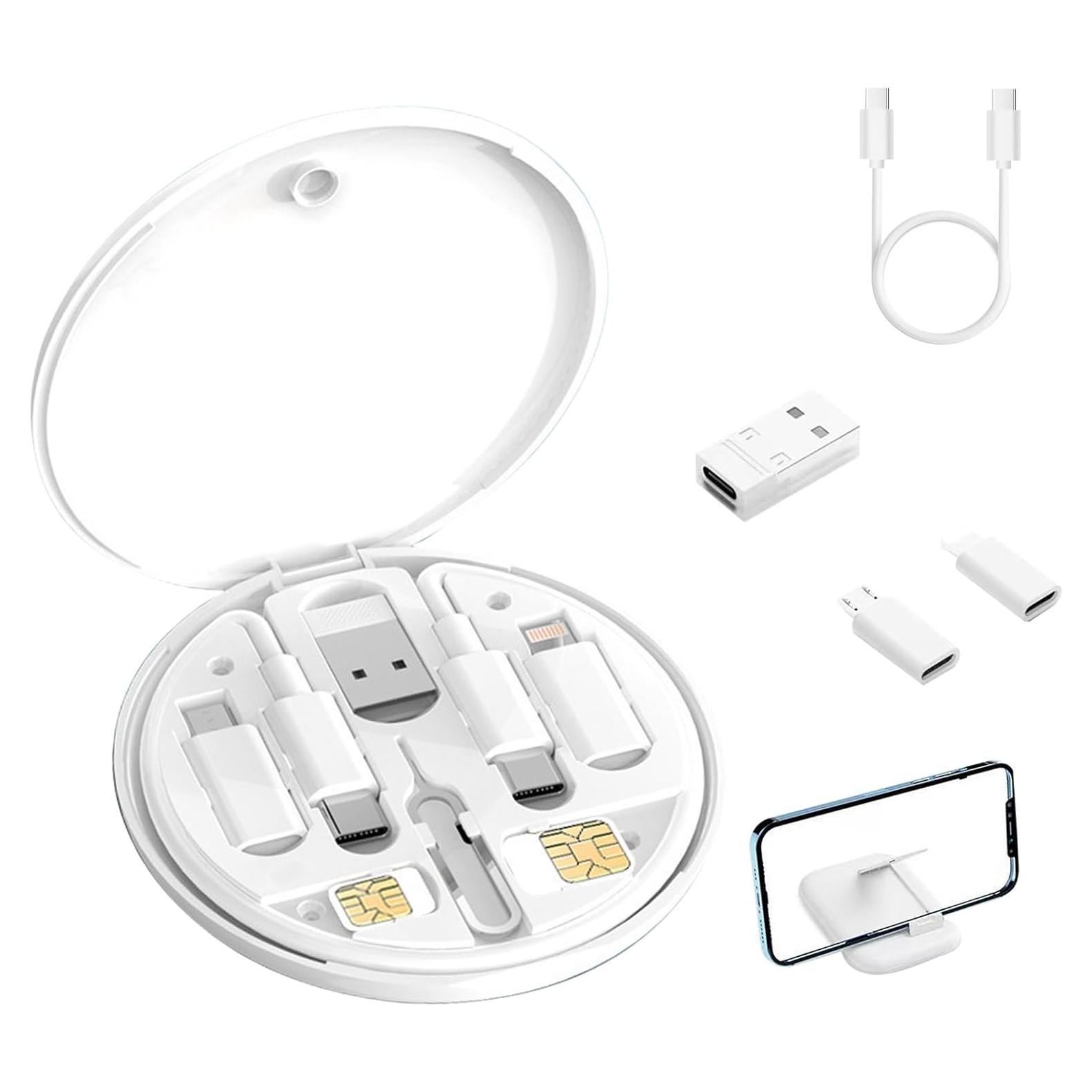 Kit Adaptador de Carga 60W USB C Finlusri 6 en 1 Blanco