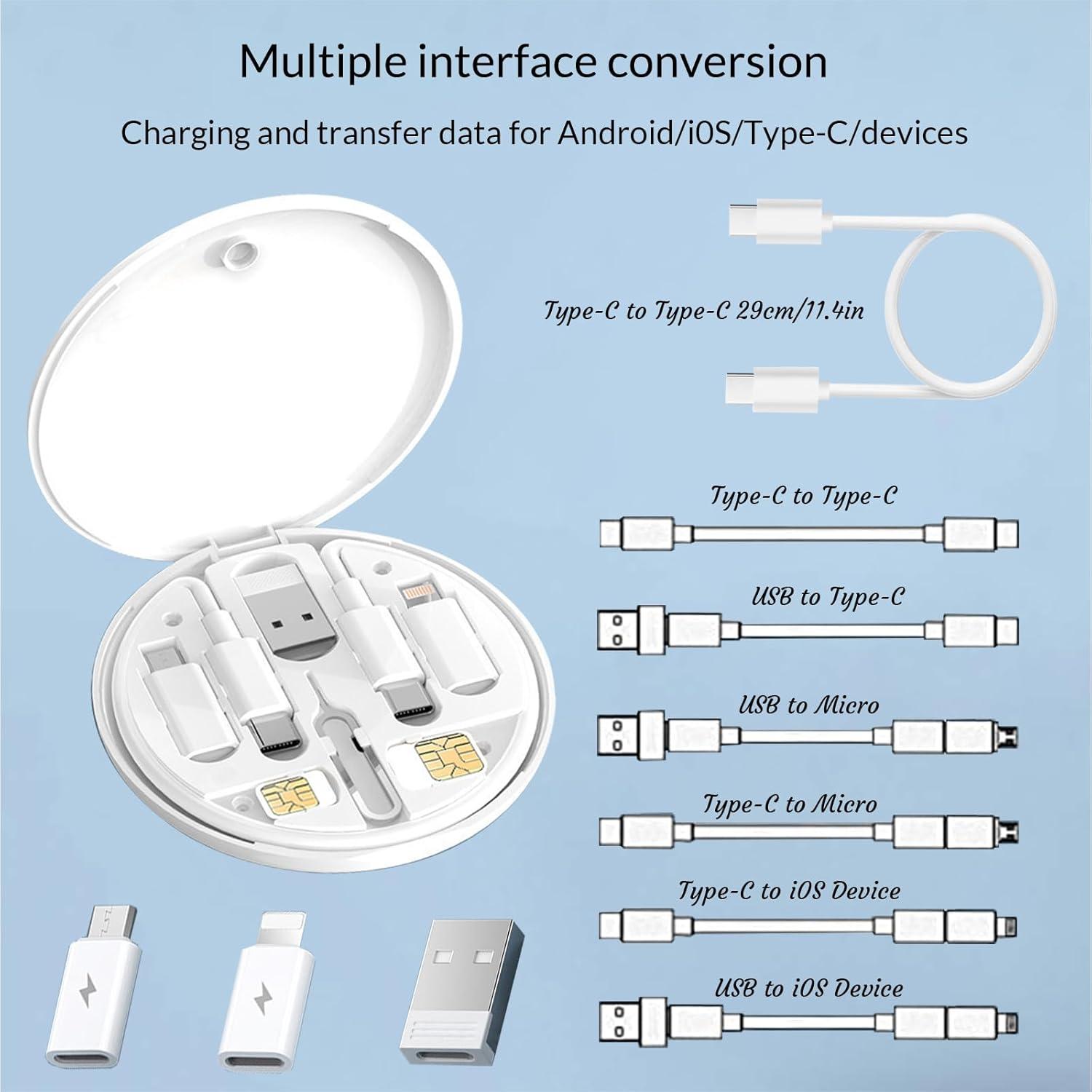 Kit Adaptador de Carga 60W USB C Finlusri 6 en 1 Blanco