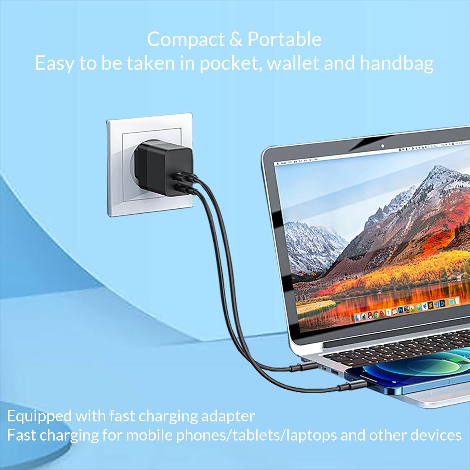 Kit Adaptador de Carga 60W USB C Finlusri 6 en 1 Blanco