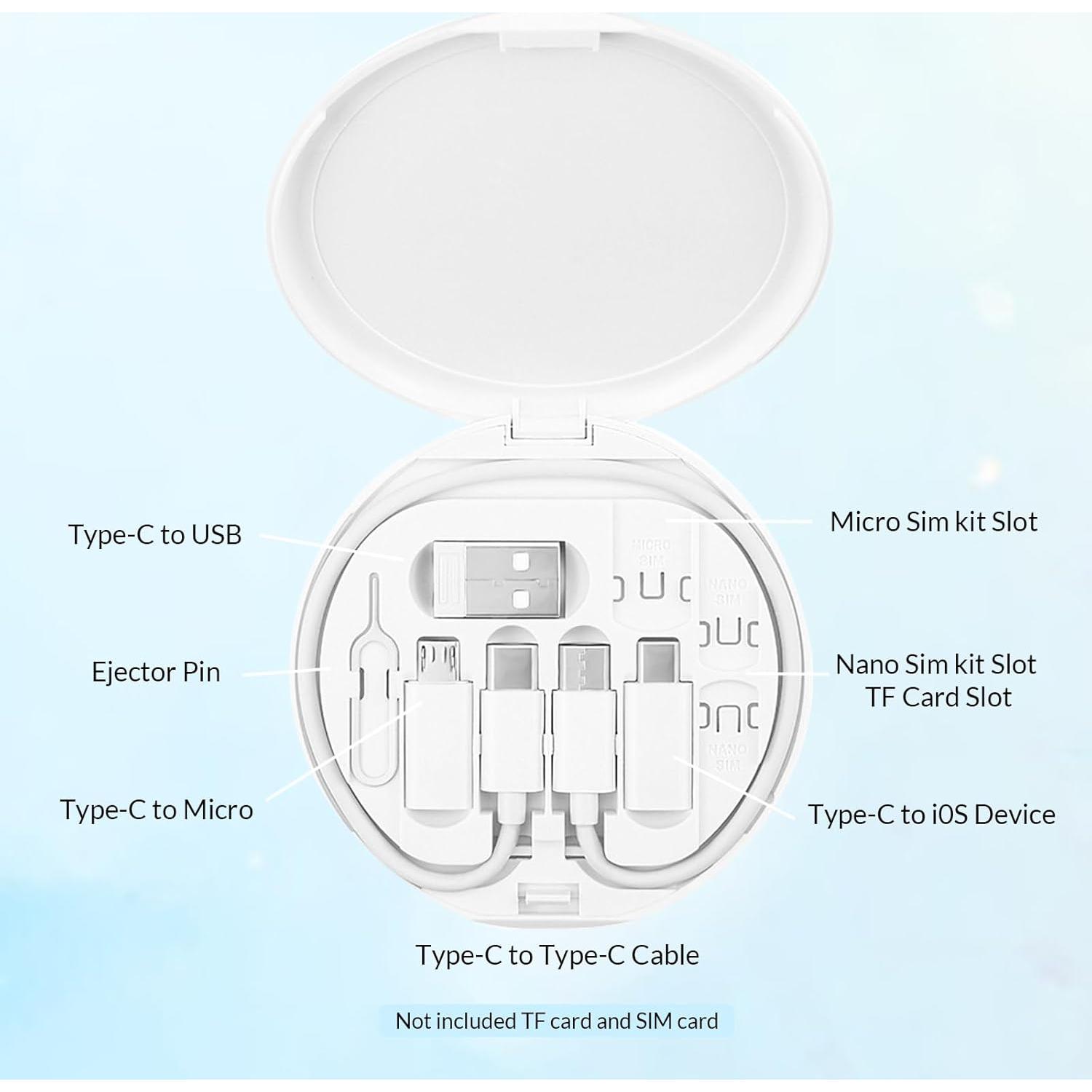 Kit Adaptador de Carga 60W USB C Finlusri 6 en 1 Blanco