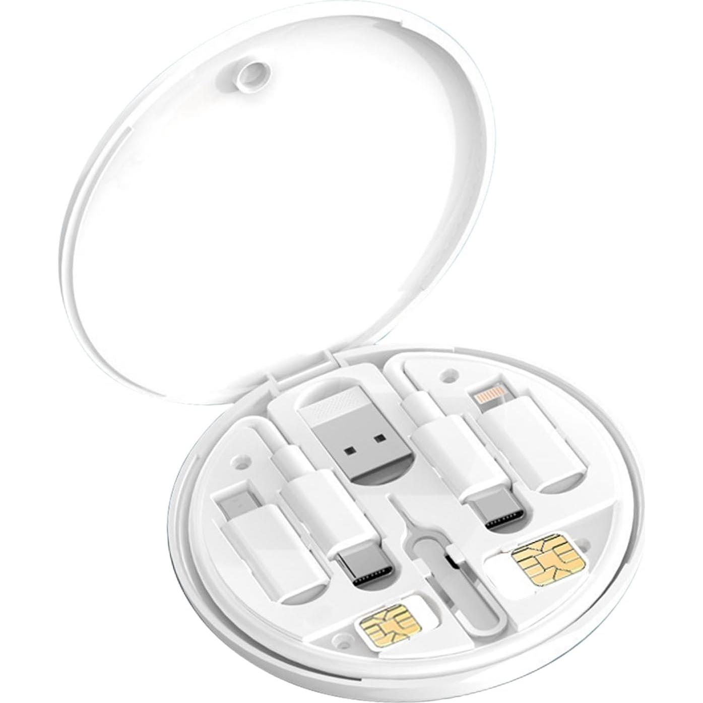 Kit Adaptador de Carga 60W USB C Finlusri 6 en 1 Blanco