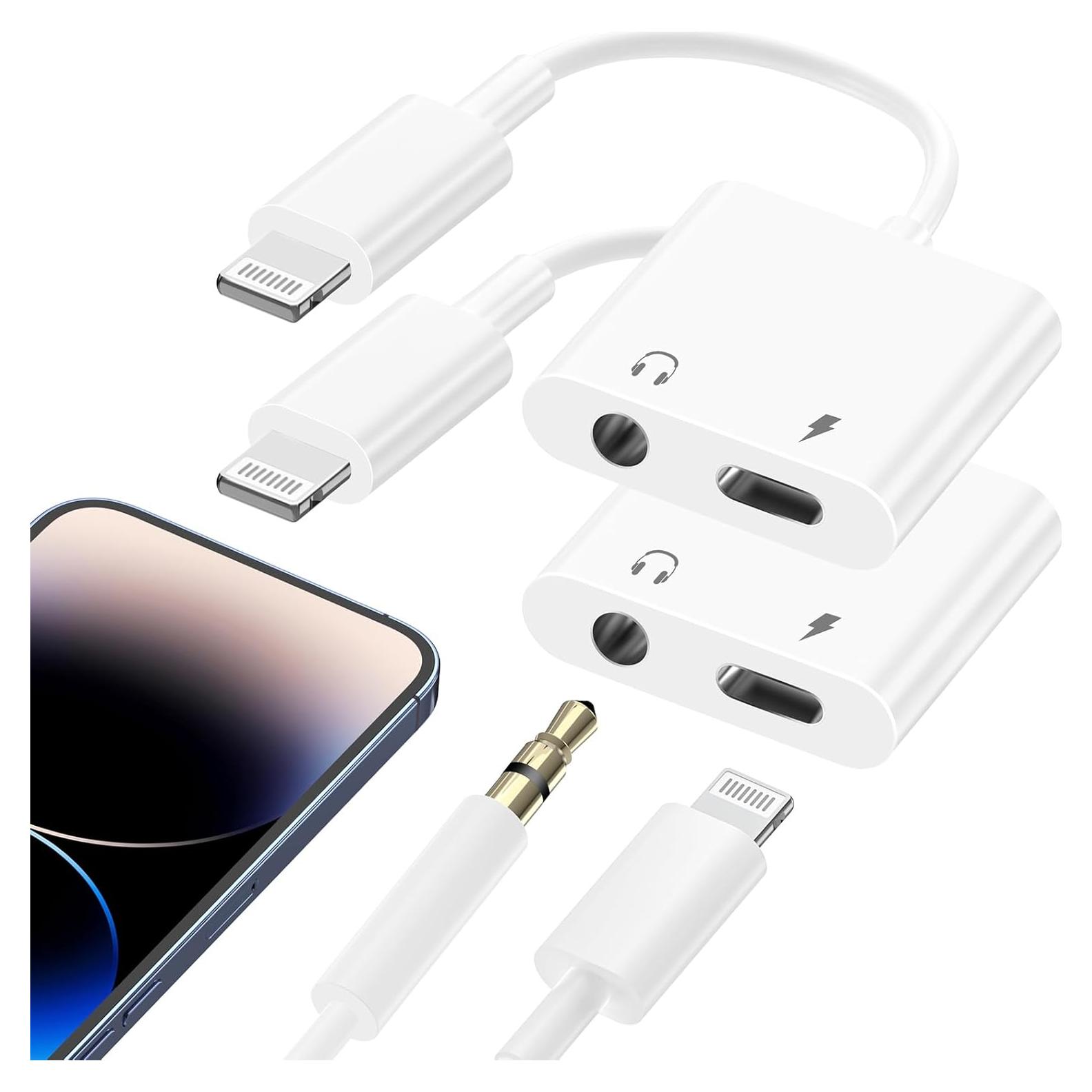 Adaptador Lightning a 3.5mm + Carga - esbeecables - 2 en 1