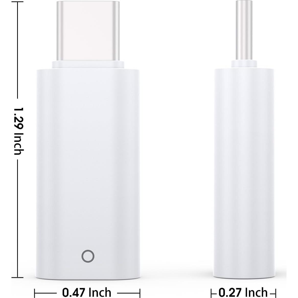Adaptador USB-C a Lightning TechMatte para Apple Pencil 1ra Gen (2 piezas)