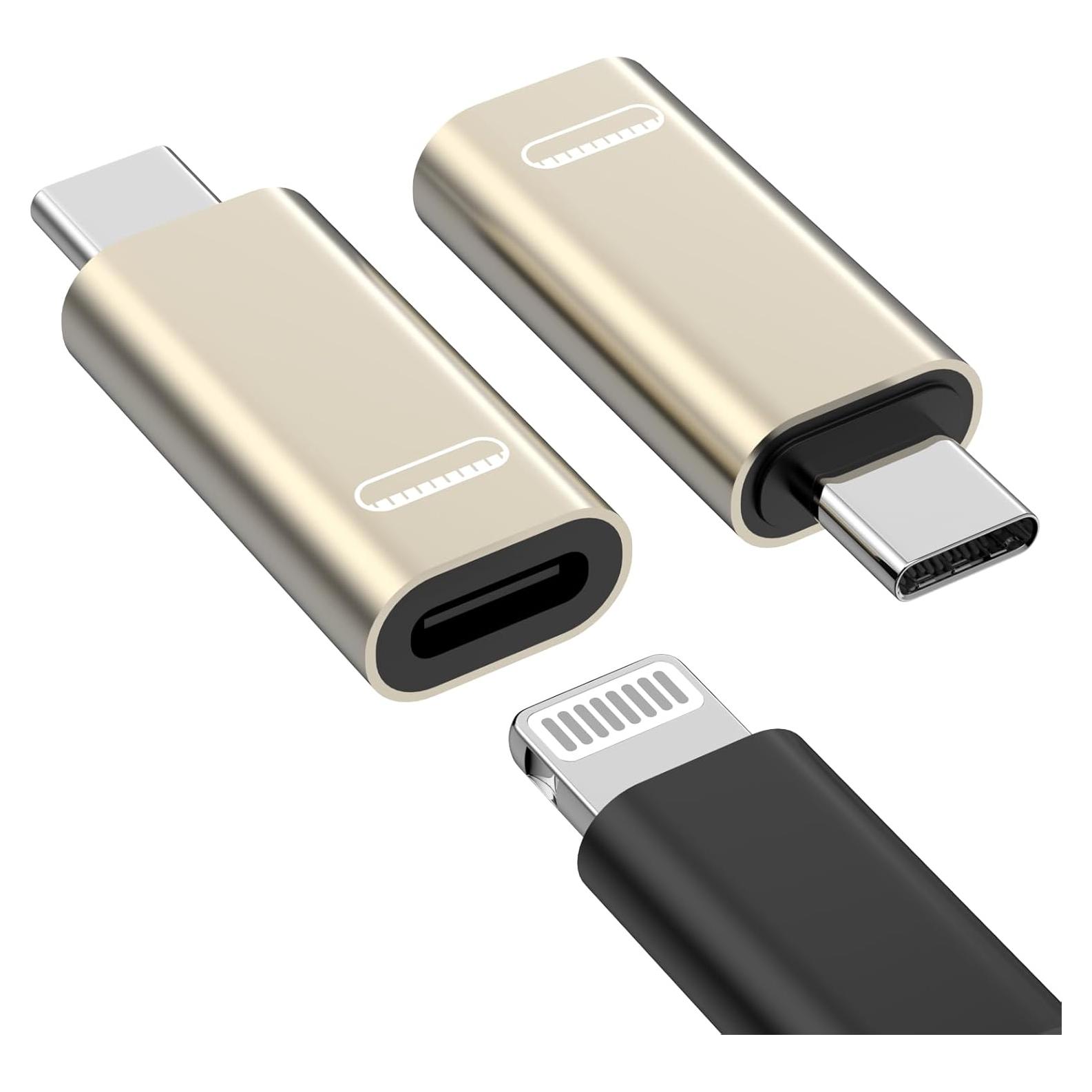 Adaptador USB C a Lightning 2 Paquete - Carga Rápida Compatible iPhone