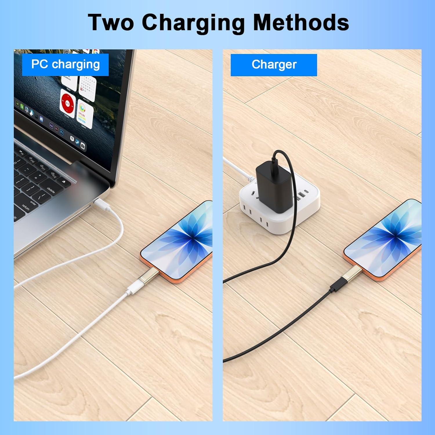 Adaptador USB C a Lightning 2 Paquete - Carga Rápida Compatible iPhone