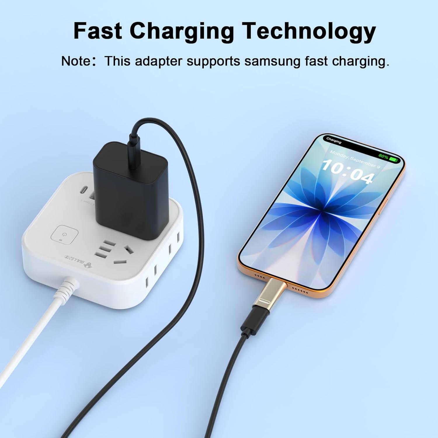 Adaptador USB C a Lightning 2 Paquete - Carga Rápida Compatible iPhone