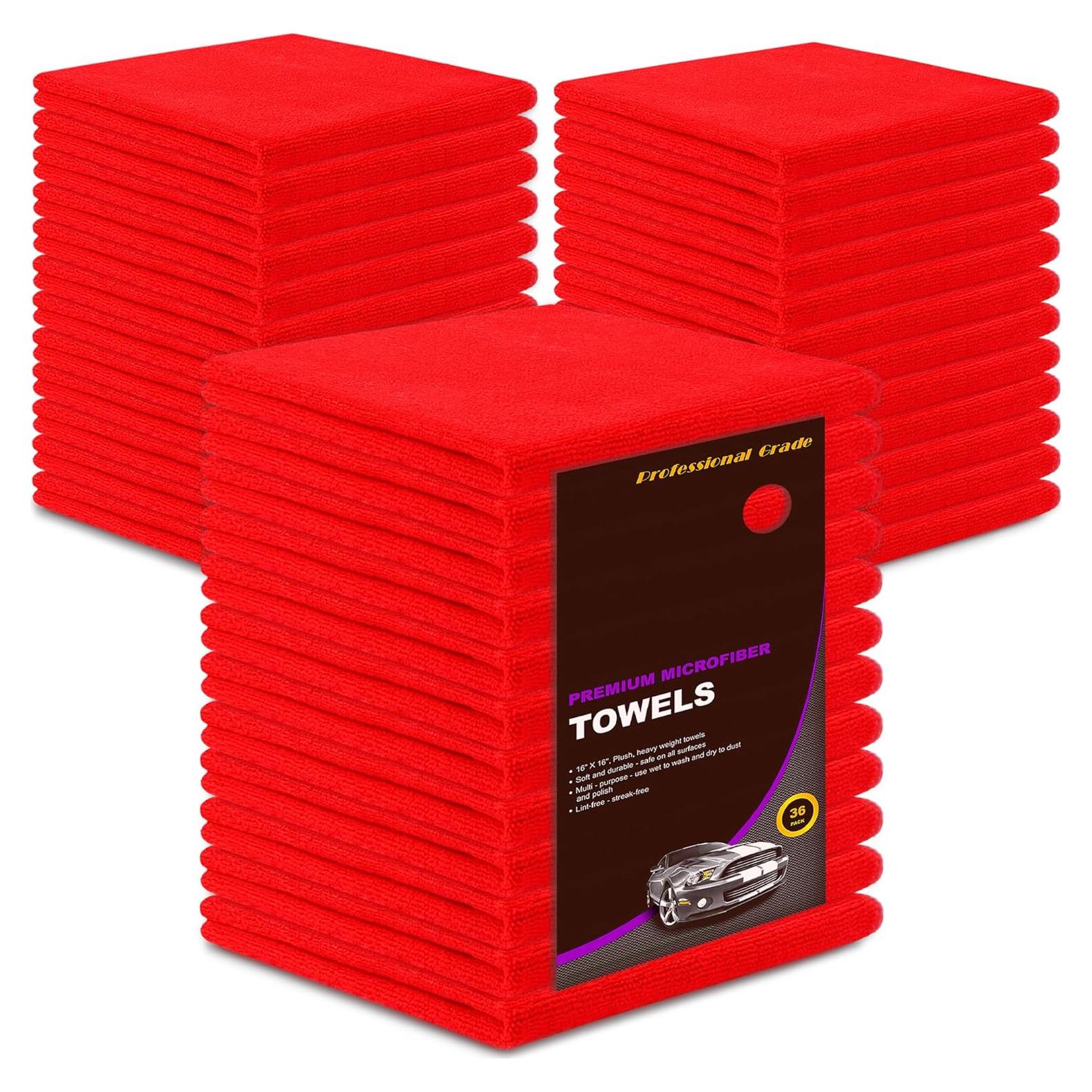 Toallas de Microfibra Blue Horizon 36 Unidades 40x40 cm Rojas