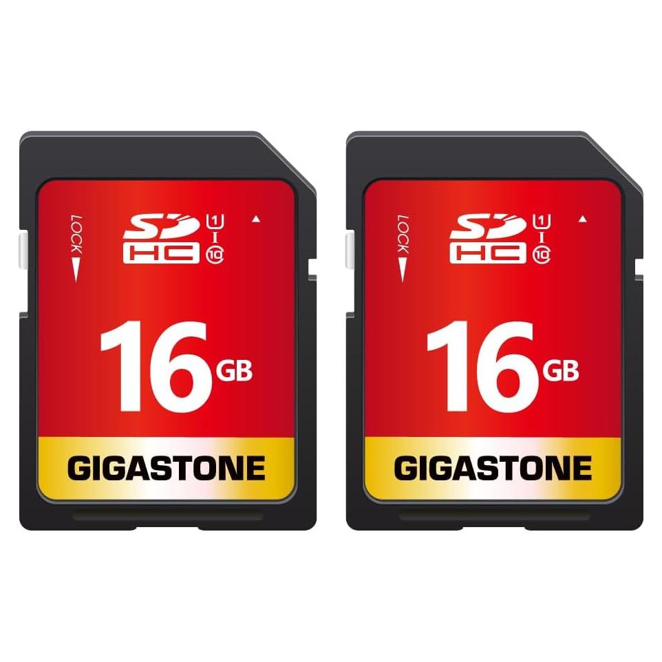 GIGASTONE Tarjeta SD 16GB Paquete de 2 UHS-I Clase 10 Alta Velocidad