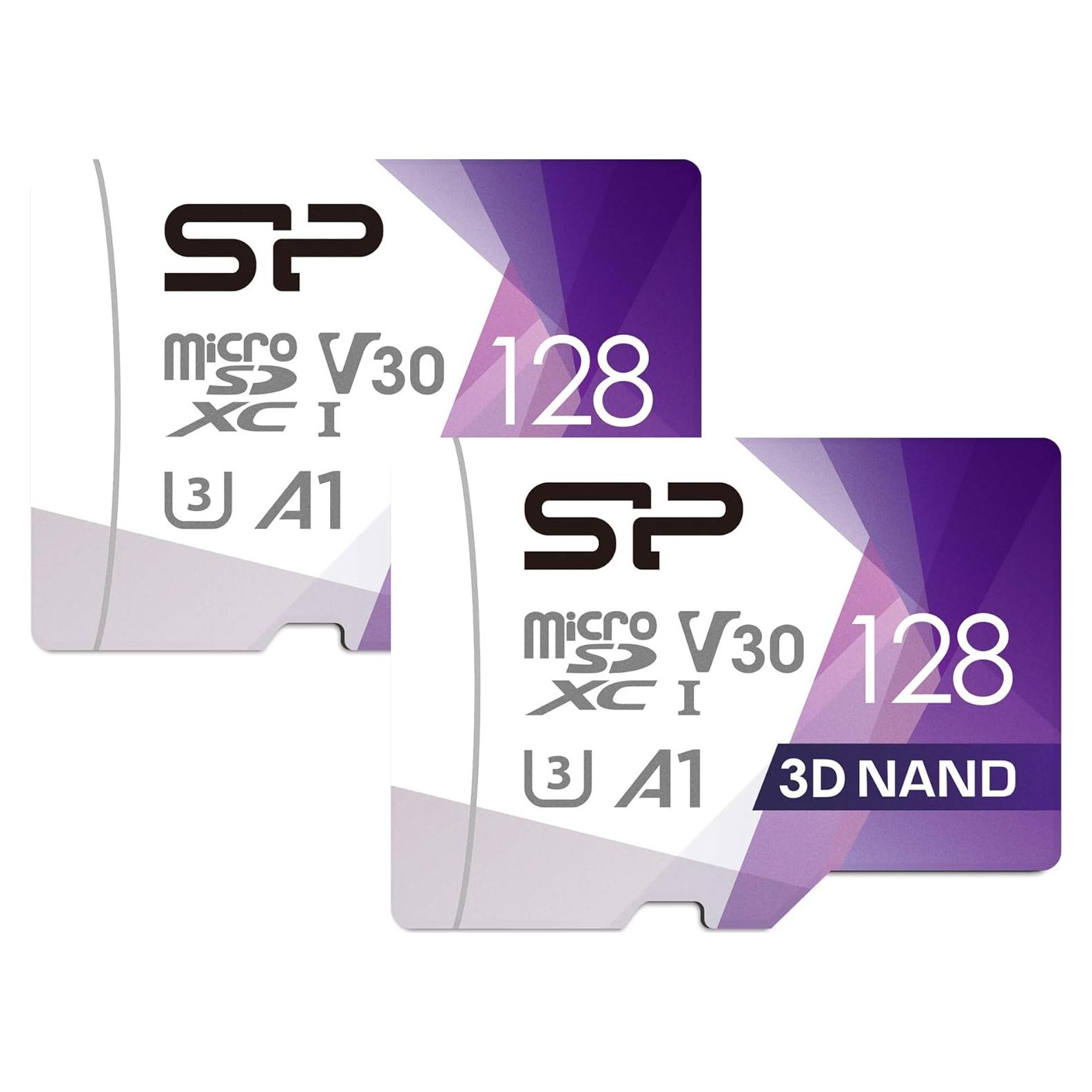 Silicon Power 2 Tarjetas Micro SD 128GB U3 Alta Velocidad