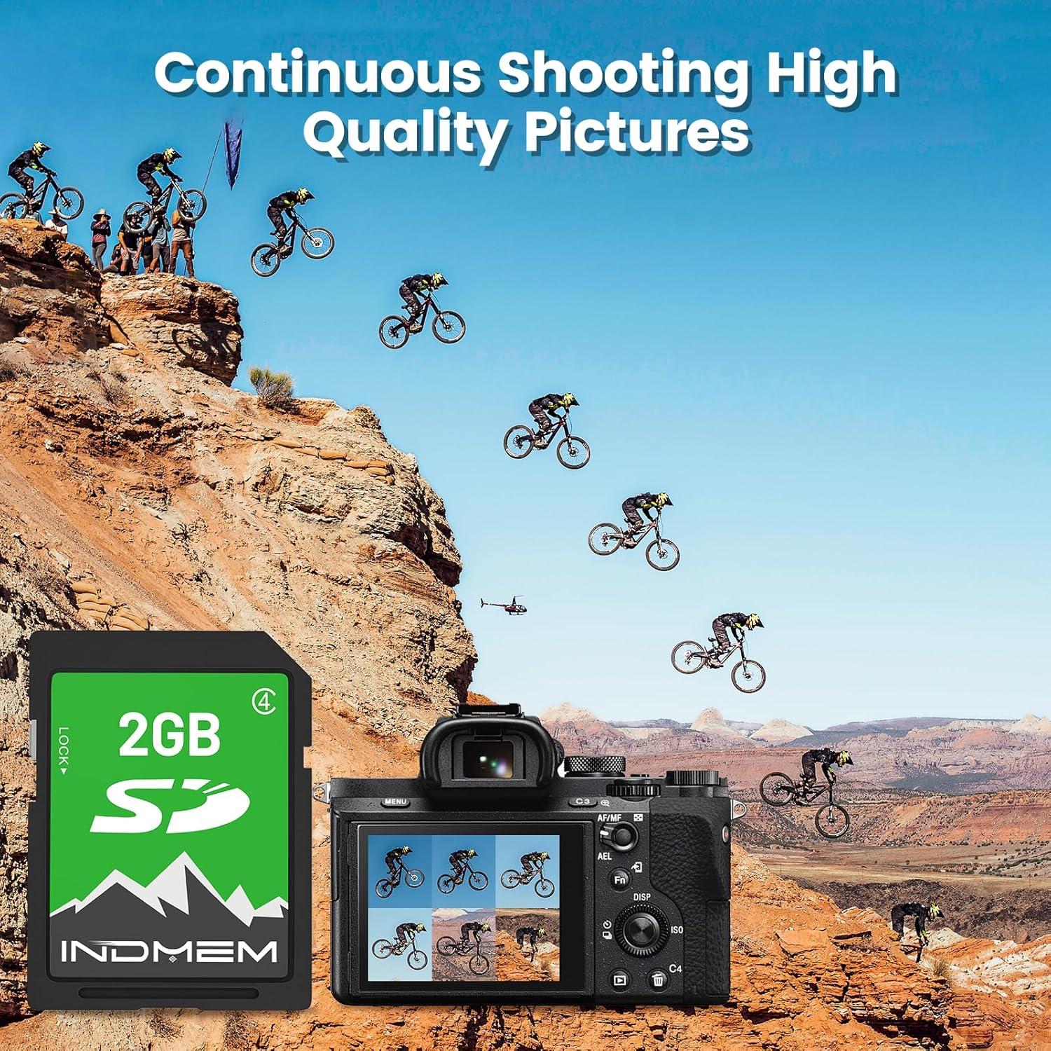 Tarjeta SD 2GB INDMEM Clase 4 para Cámara Digital