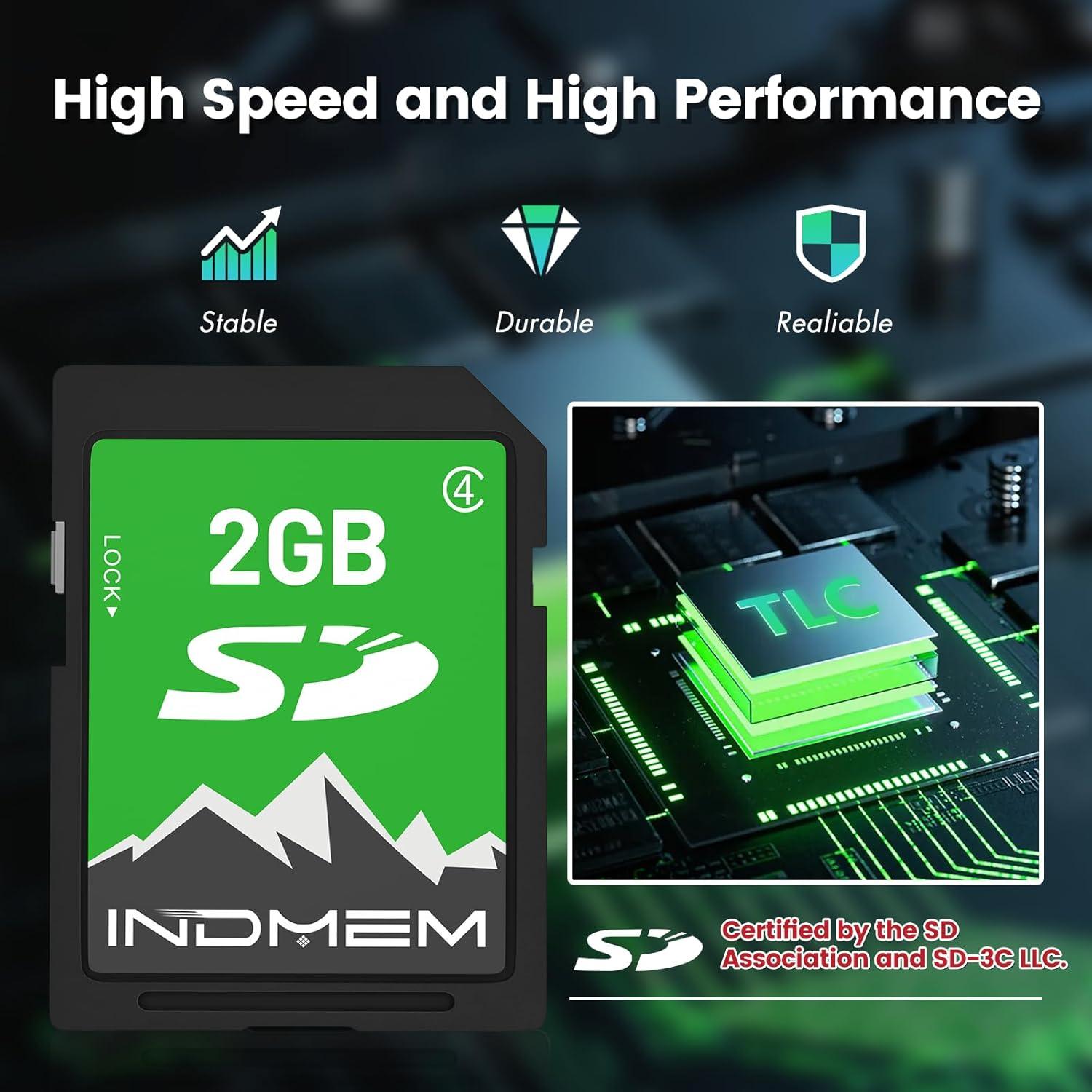 Tarjeta SD 2GB INDMEM Clase 4 para Cámara Digital