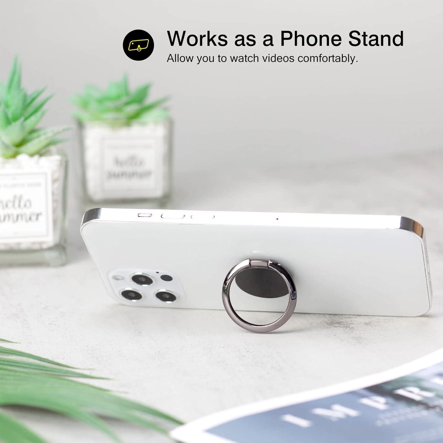 Soporte de Anillo para Teléfono Wansurs Negro 360° Ajustable