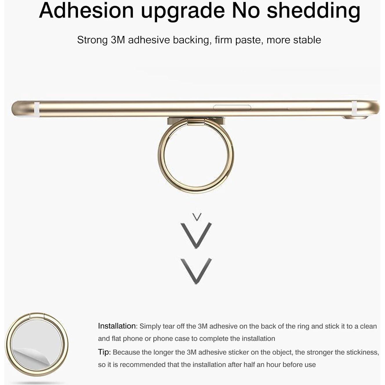 Soporte de Anillo para Teléfono Wansurs Negro 360° Ajustable