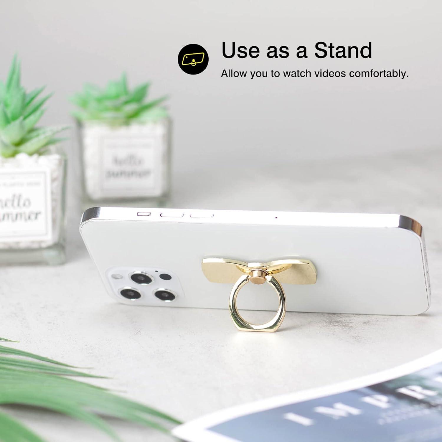 Soporte para Anillo de Teléfono Wansurs Oro 2 Pack Ajustable