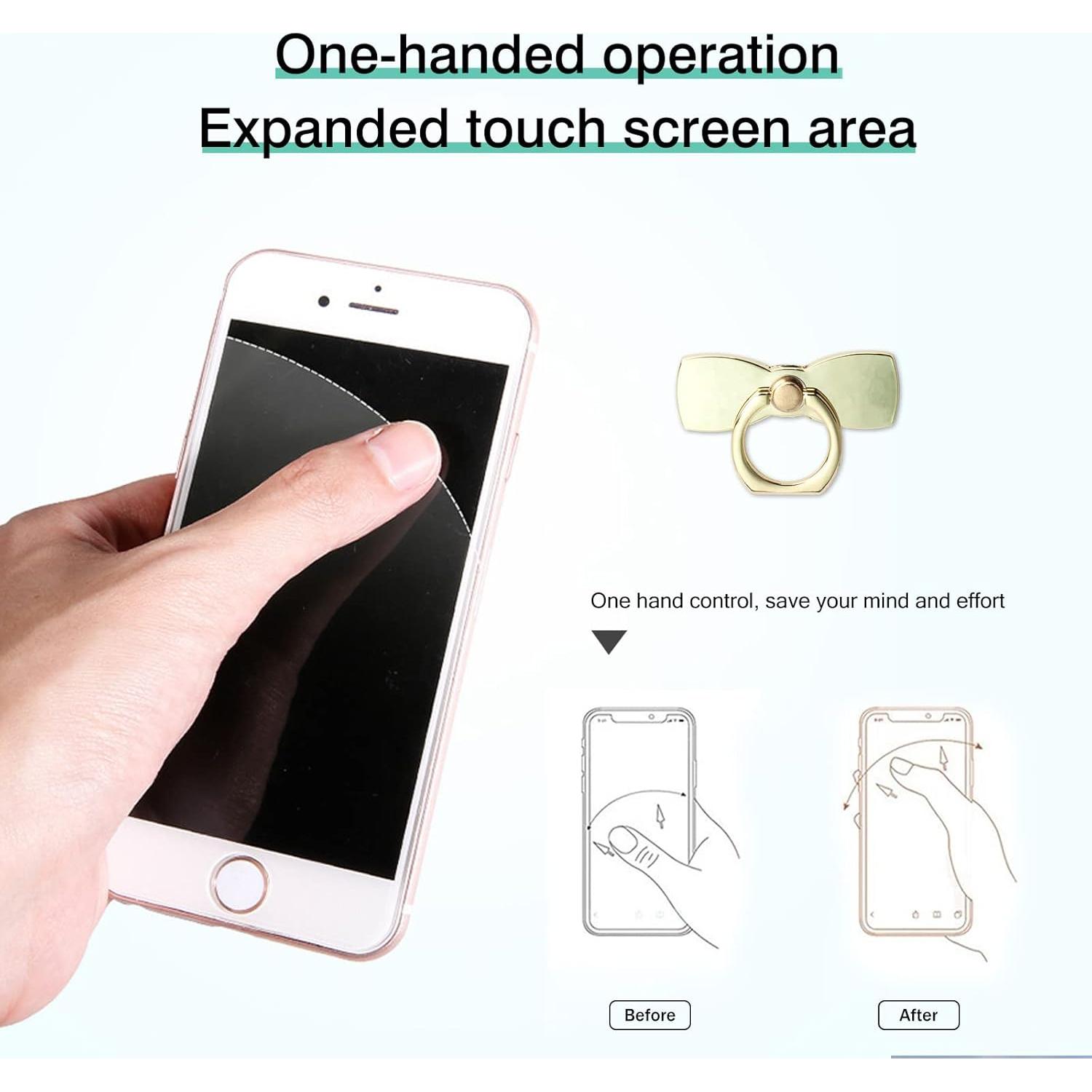 Soporte para Anillo de Teléfono Wansurs Oro 2 Pack Ajustable