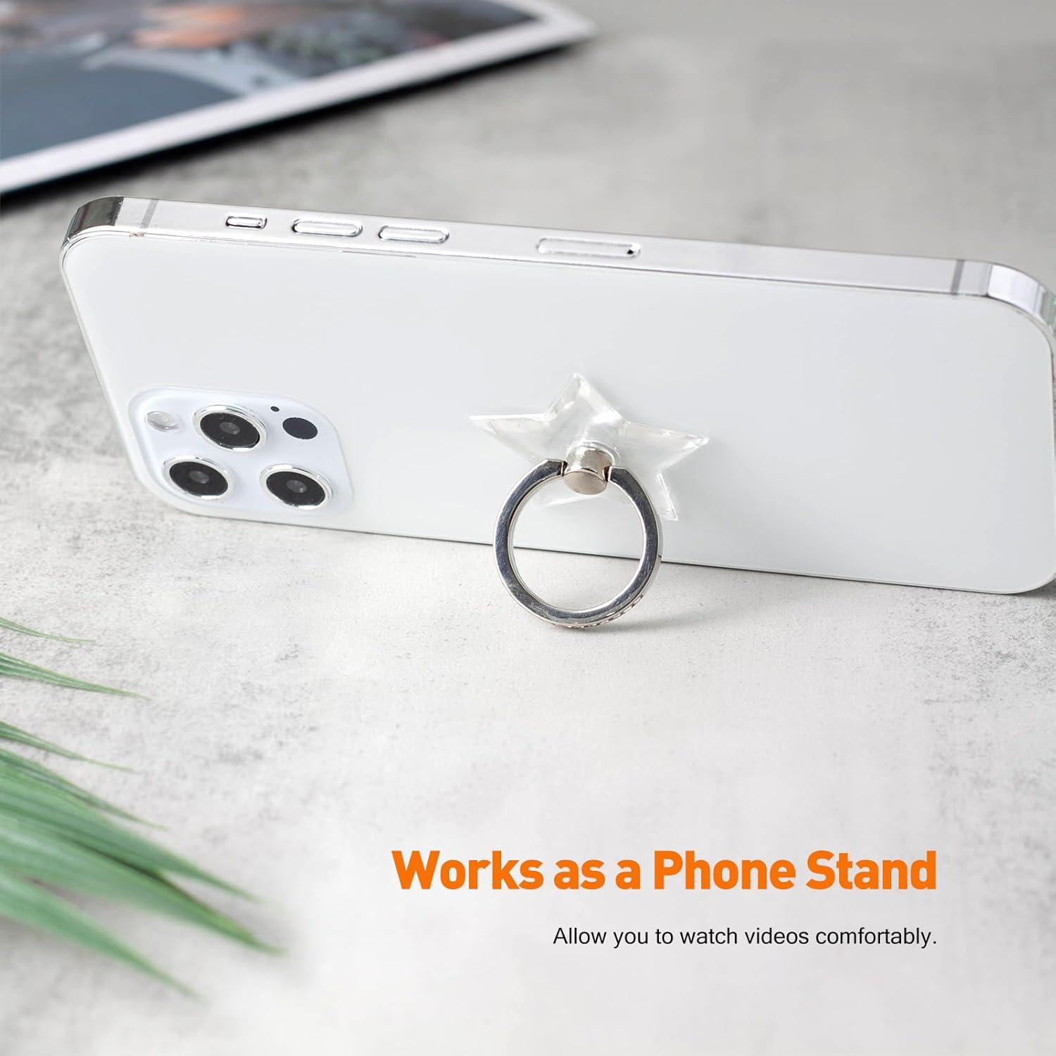 Soporte para anillo de teléfono Wansurs, 2 Pack, ajustable 360°