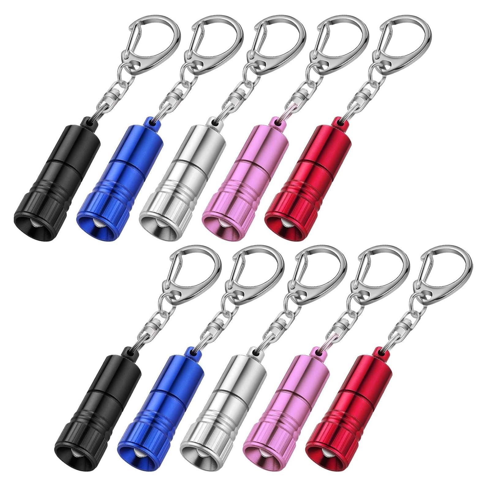 10 Llavero Linterna LED Mudder 4x1.2cm Batería Incluida