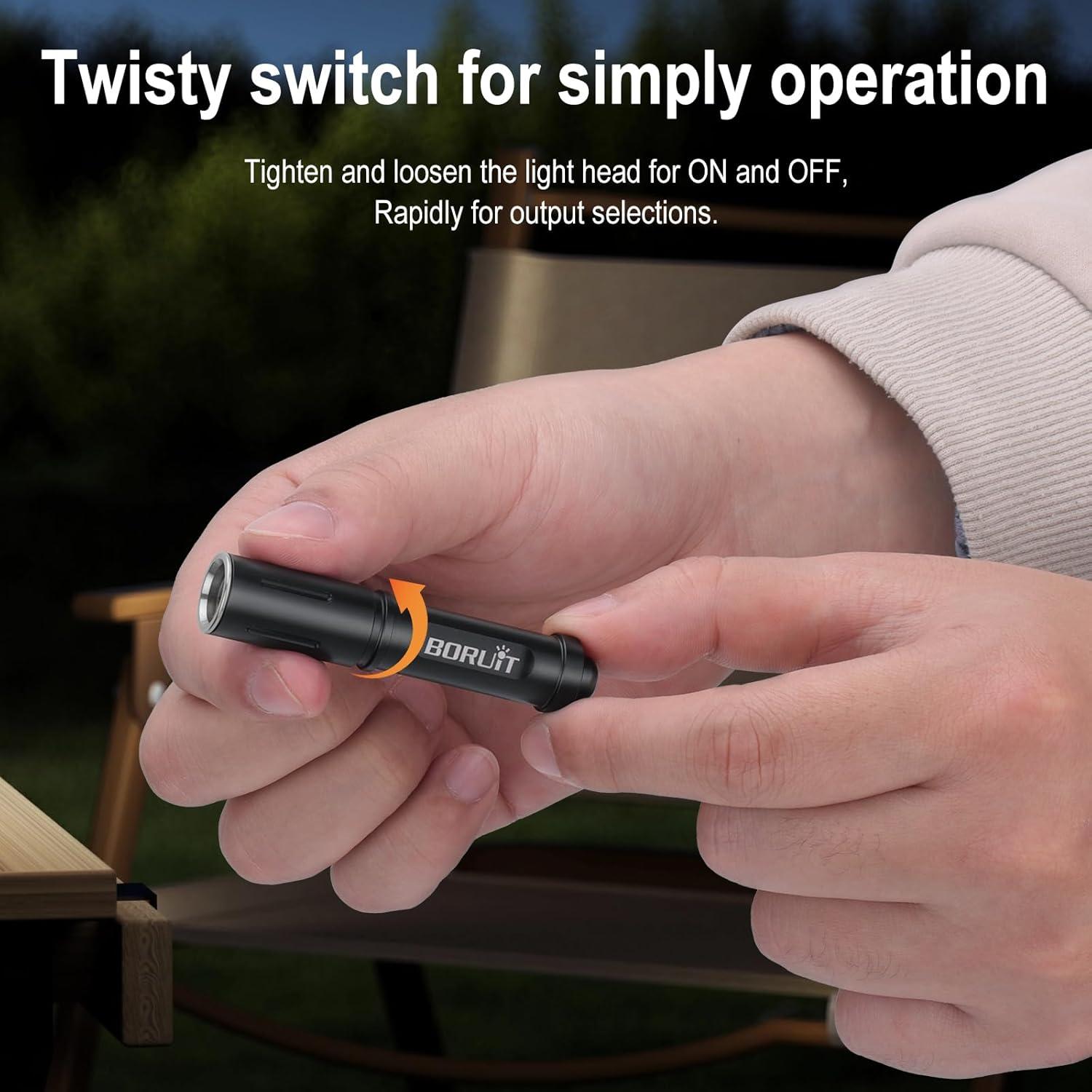 Linterna de Llavero BORUIT RJ11 LED Compacta AAA IP67