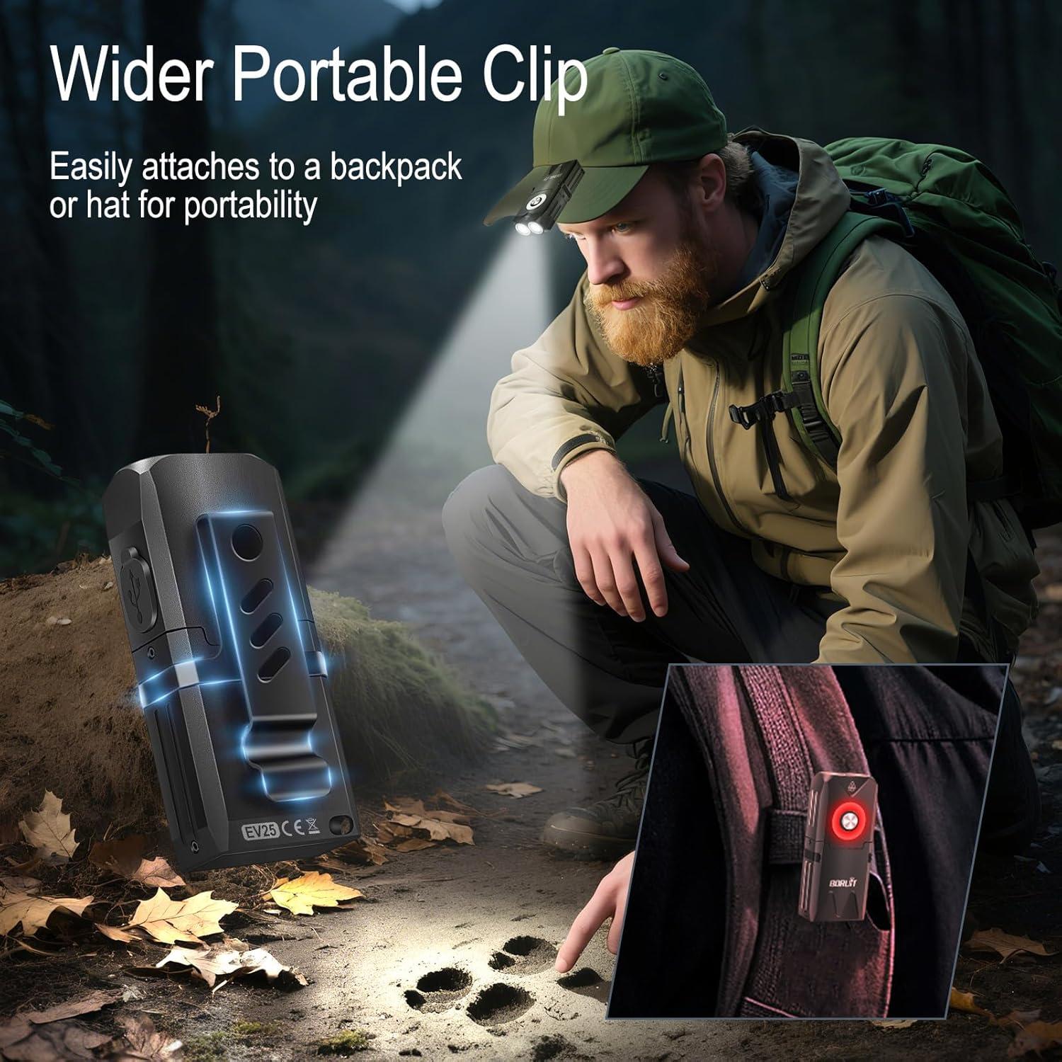 Linterna Mini BORUIT EV25 Recargable 650 Lúmenes USB-C