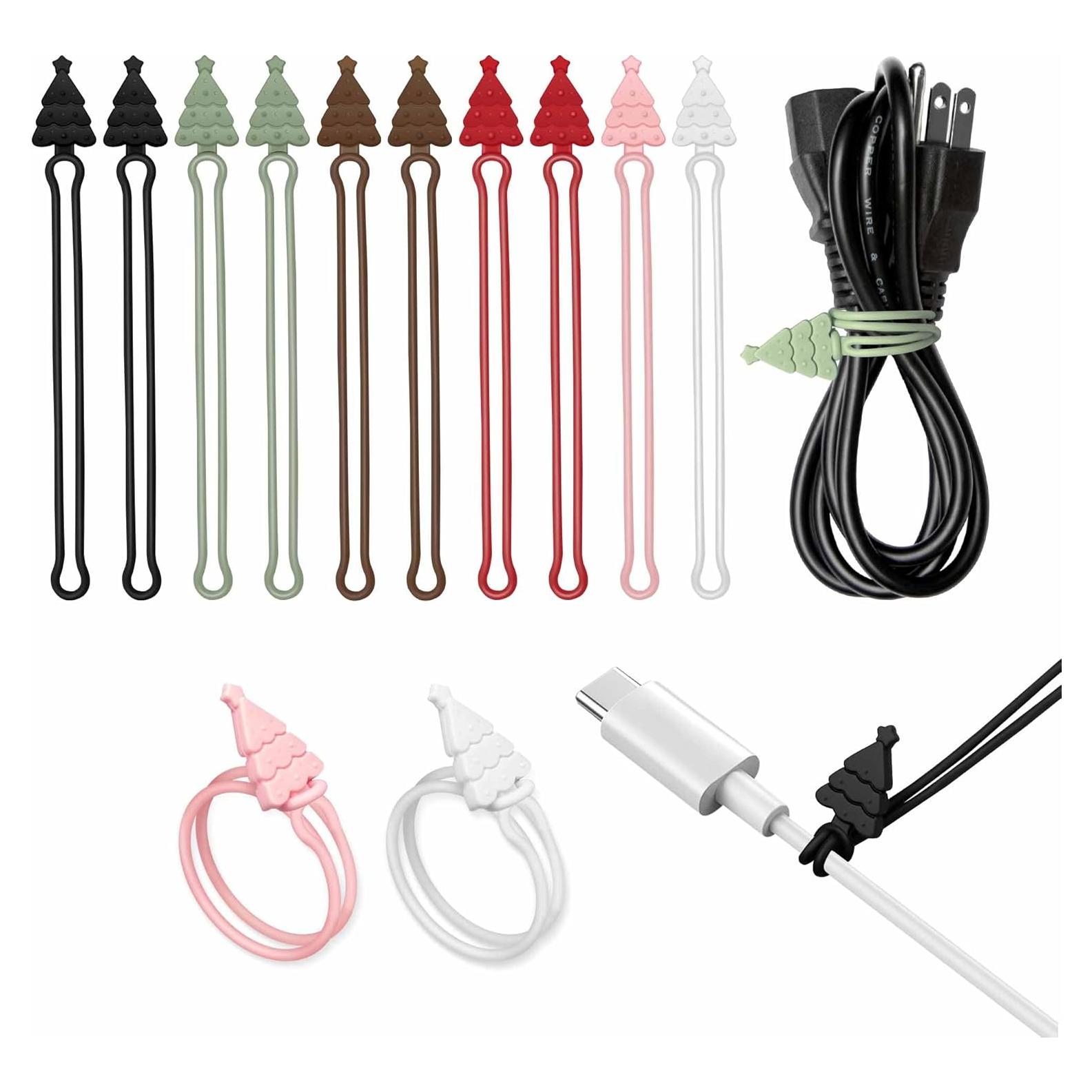 Organizador de Cables de Silicona Nearockle, 12 Piezas Multicolor