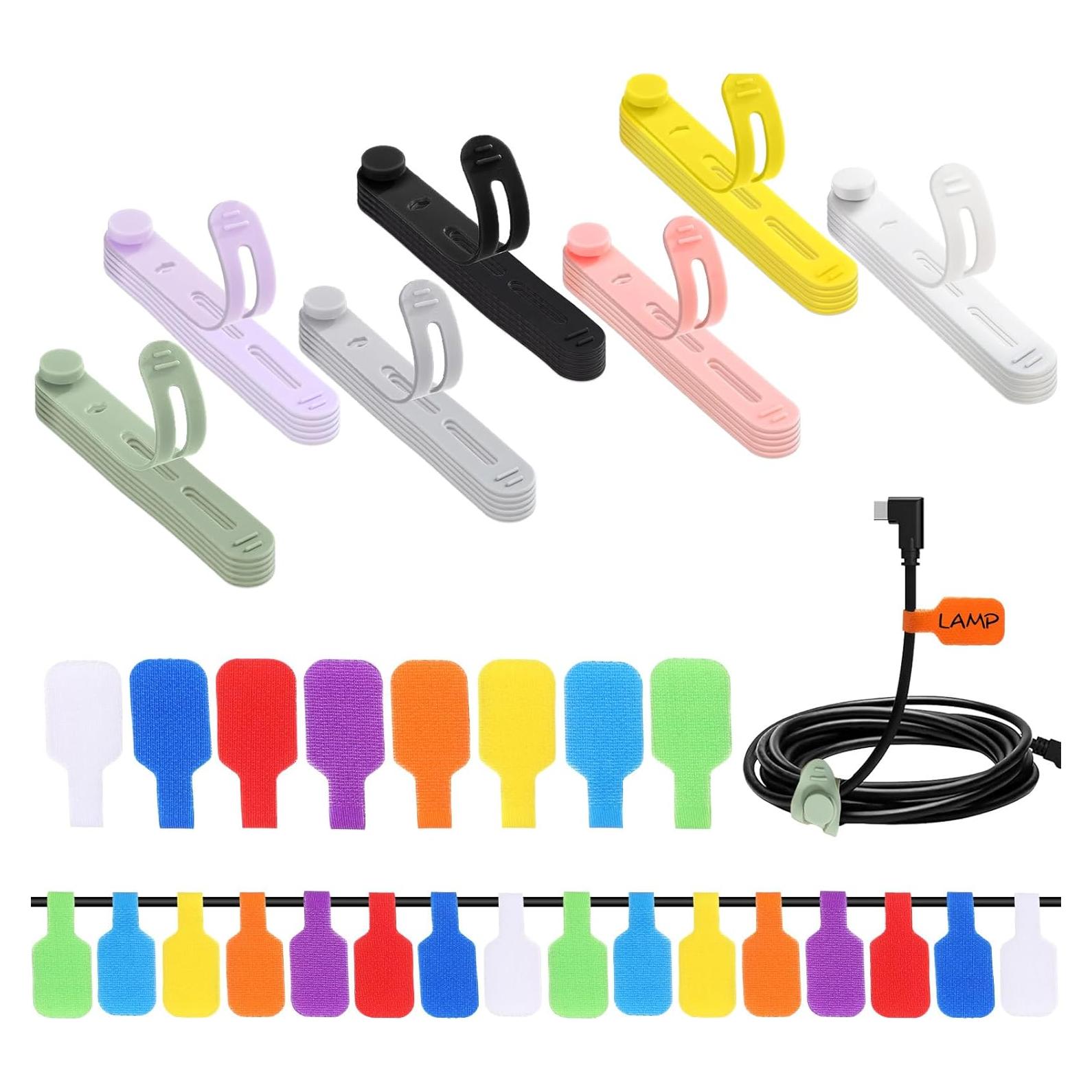 90 Pcs Organizador de Cables Multicolor Ribbonlic - Bridas y Etiquetas