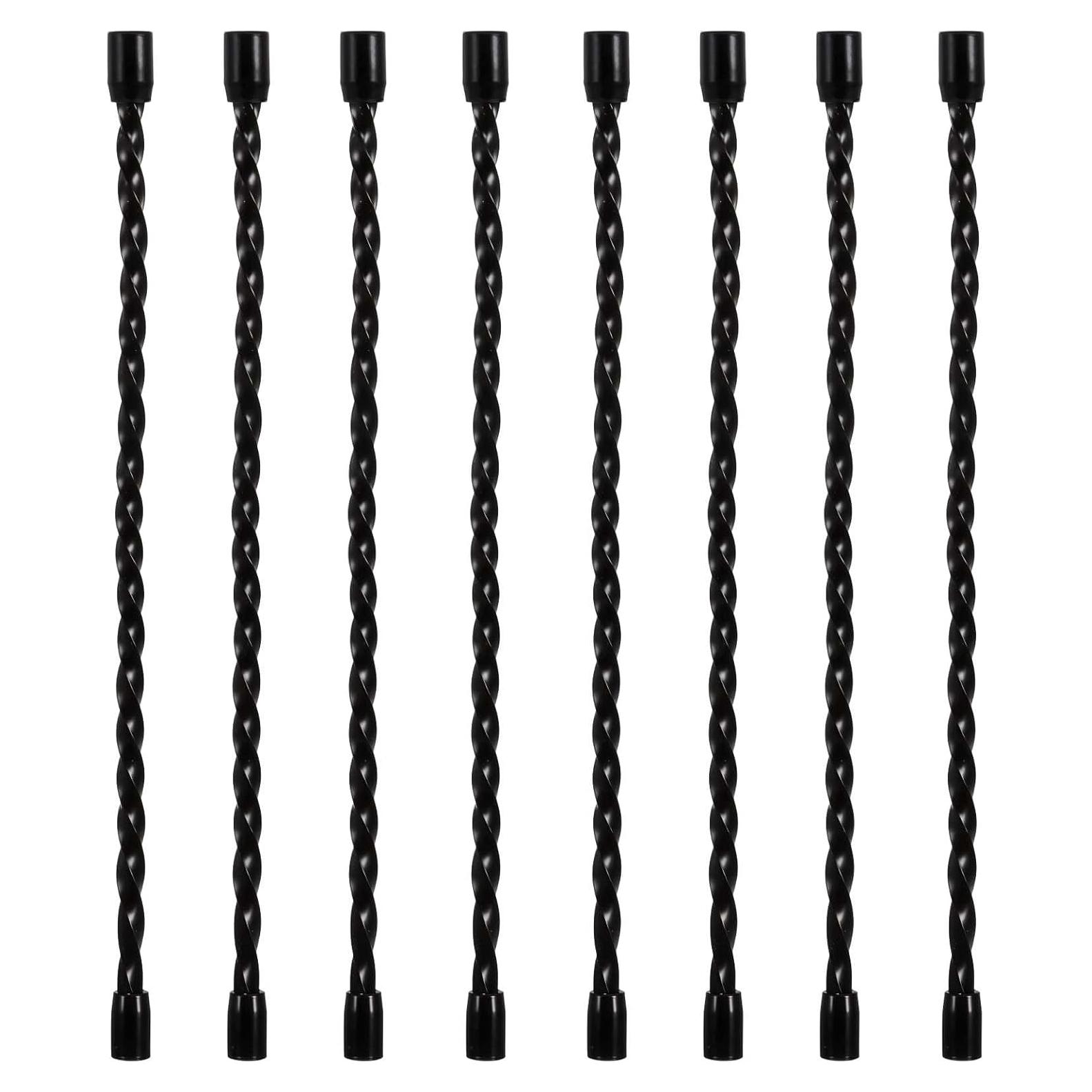 8 Correas de Cable de Silicona Reutilizables Shimmeroo Negras