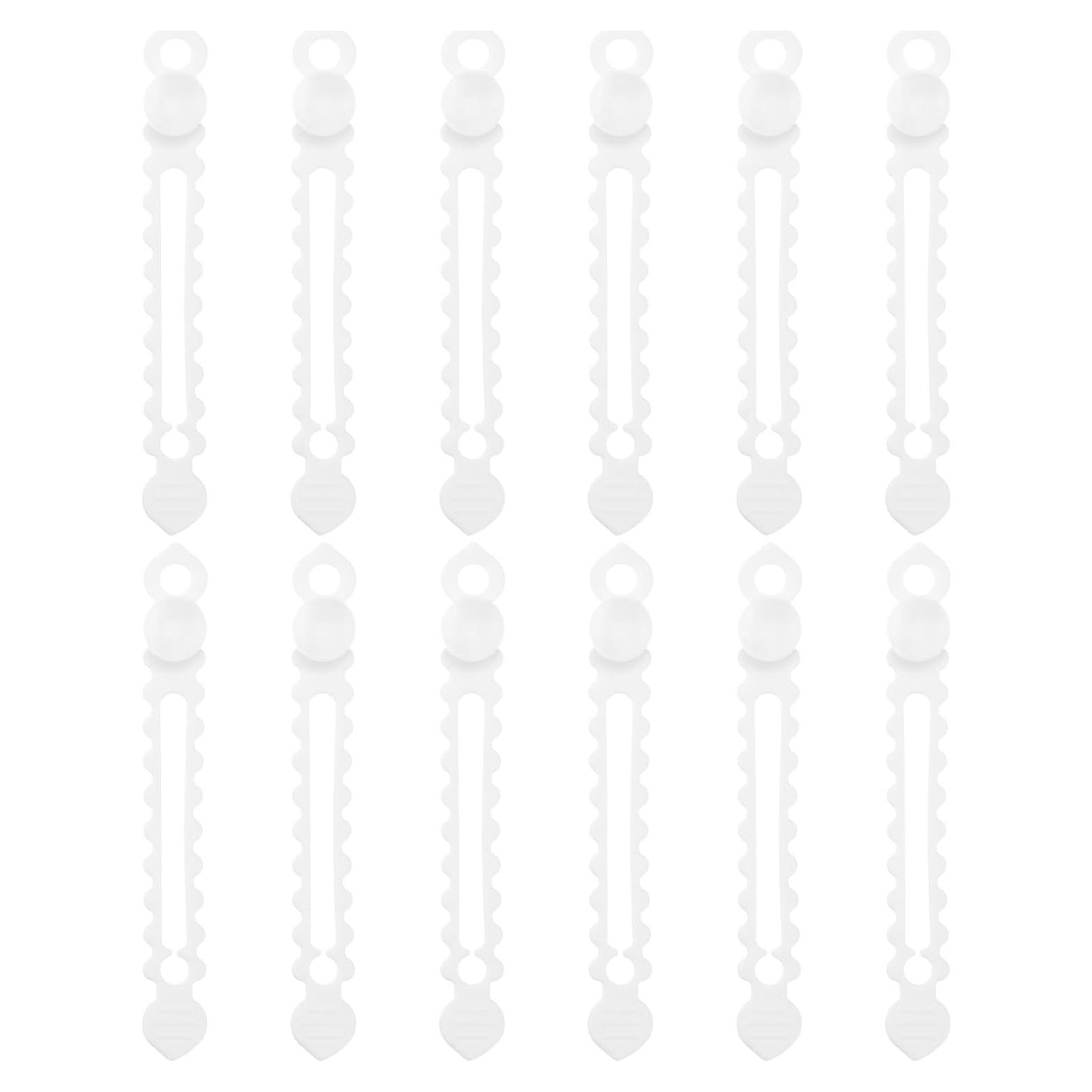 12 Correas de Silicona Reutilizables uxcell 11.94 cm Blancas