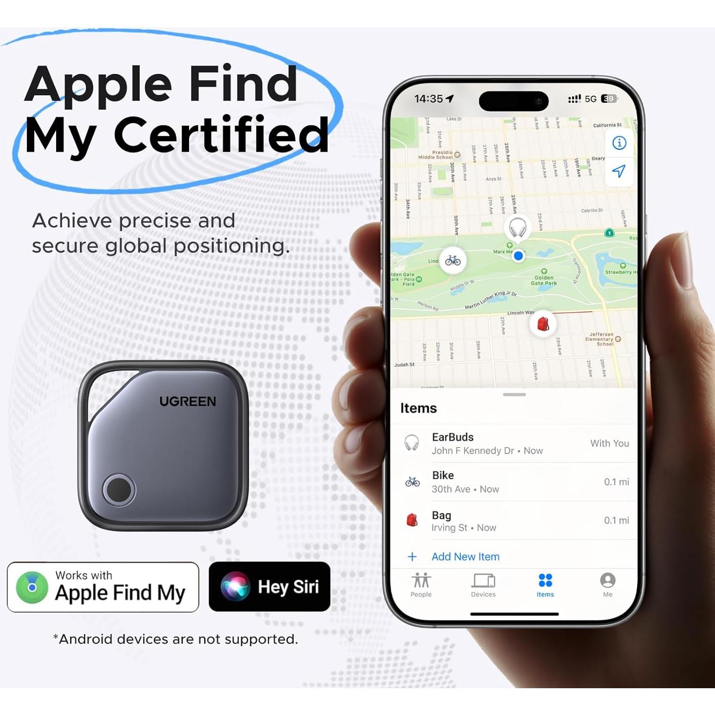 Etiquetas de Rastreo UGREEN FineTrack 4 Pcs Bluetooth iOS