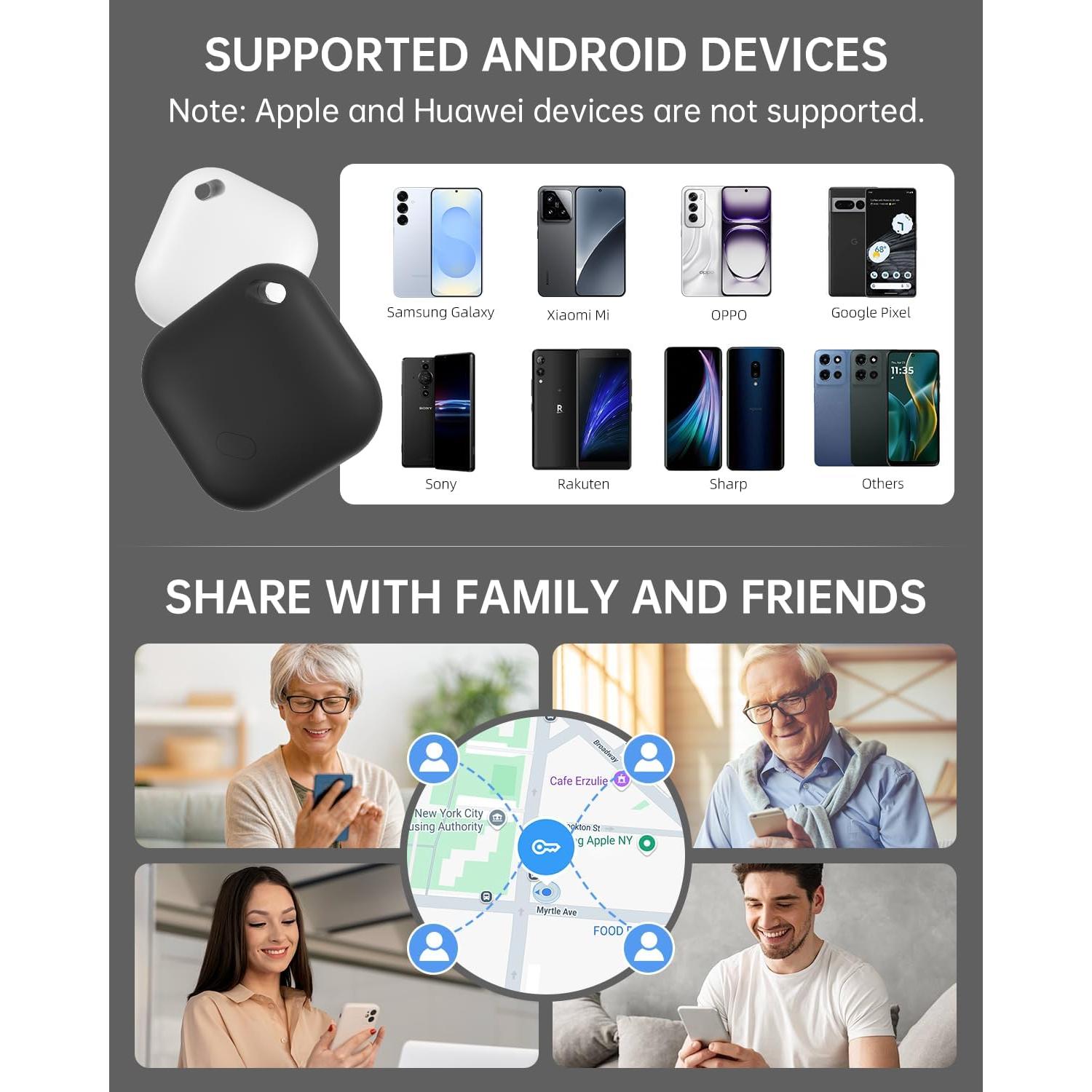 Etiquetas Bluetooth Pepisk Air Tracker para Android - 4 Piezas