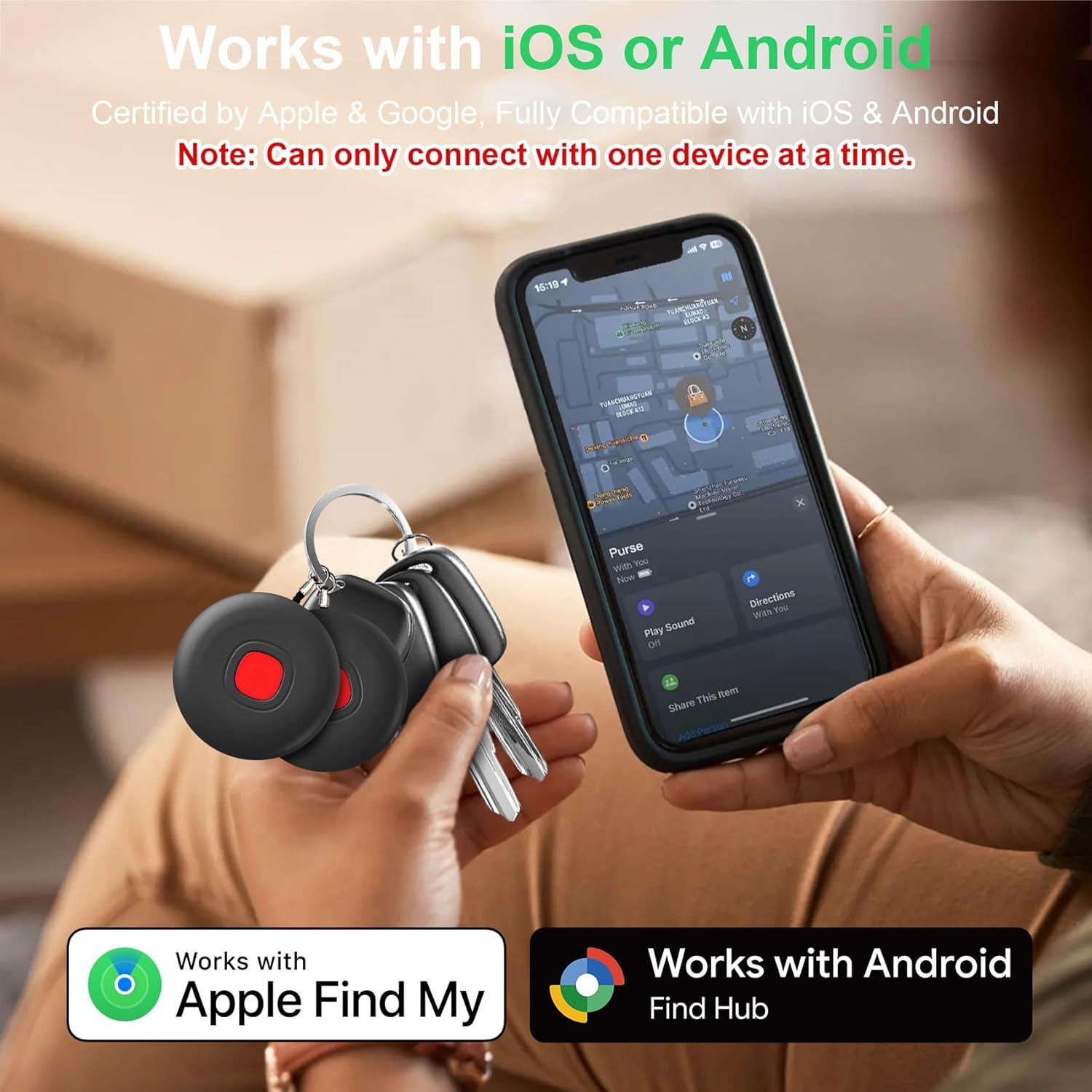 Etiquetas de Seguimiento Bluetooth Fortunepro W Tag - Paquete de 4, Impermeables, iOS/Android