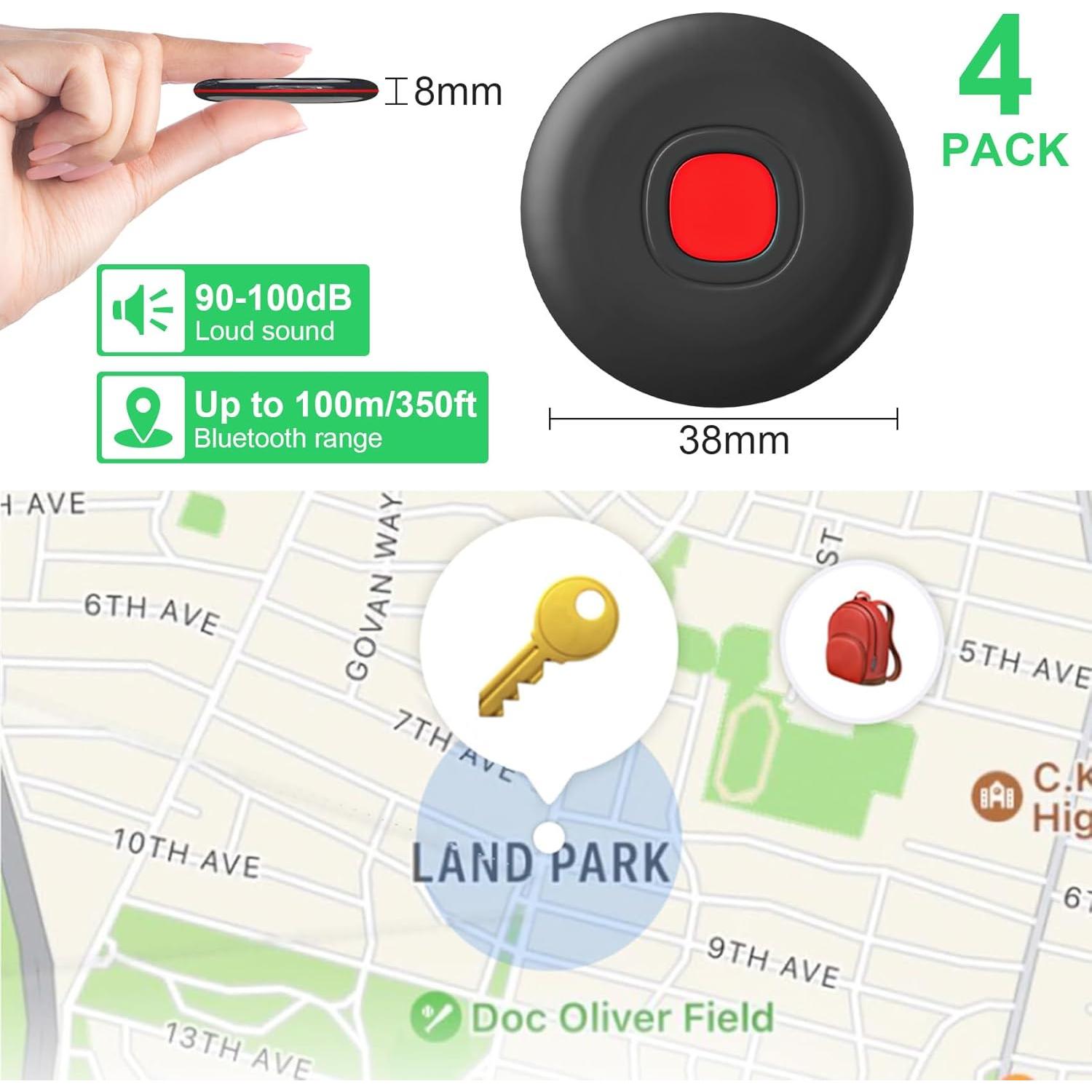 Etiquetas de Seguimiento Bluetooth Fortunepro W Tag - Paquete de 4, Impermeables, iOS/Android