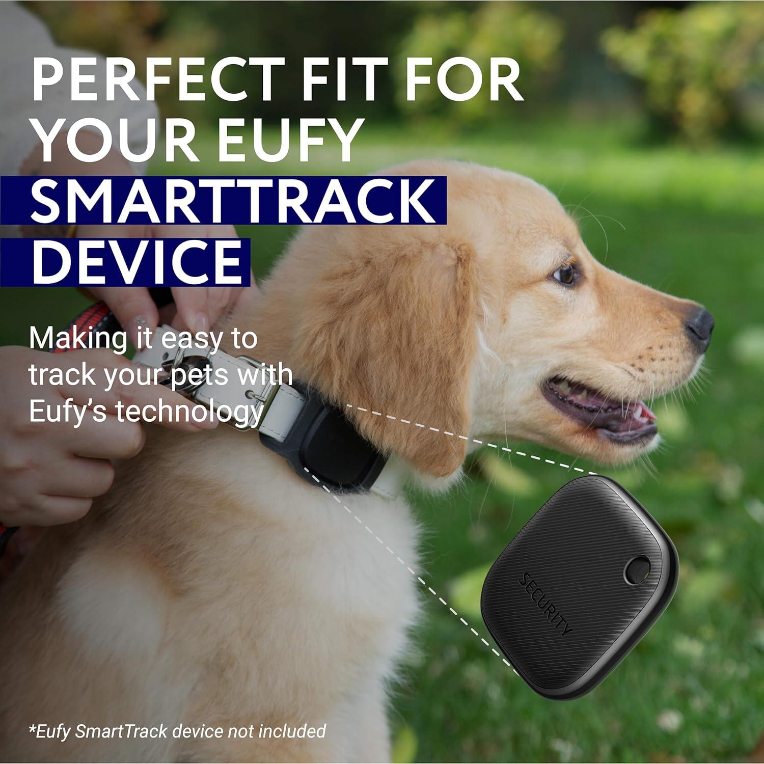 Estuche de Silicona Impermeable IMPRESA para Collar de Perro - Negro - Compatible con Eufy y Petloc8 GPS