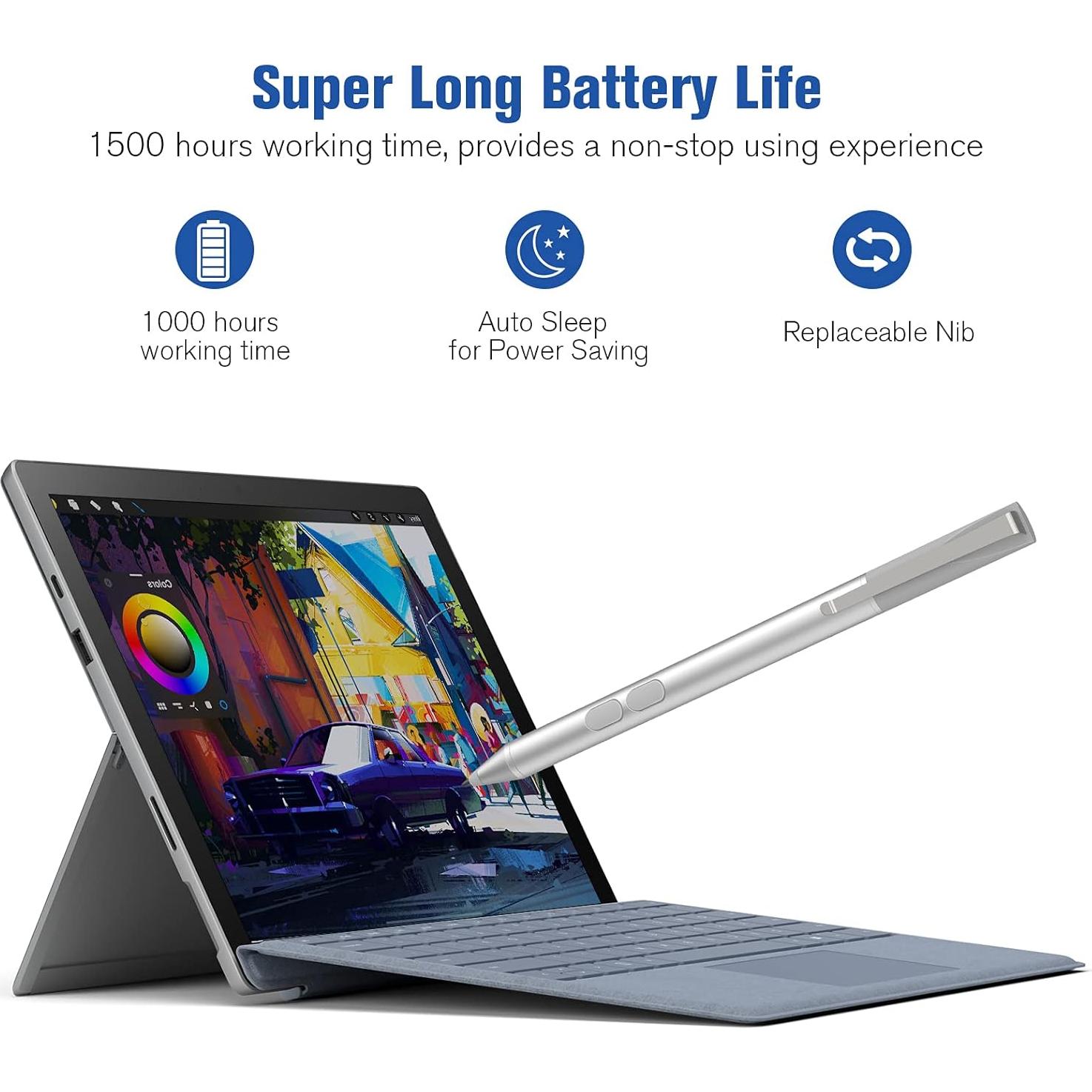 Estilógrafo Activo iafer para Surface Pro 11/10/9/8/7/6/5/4/3