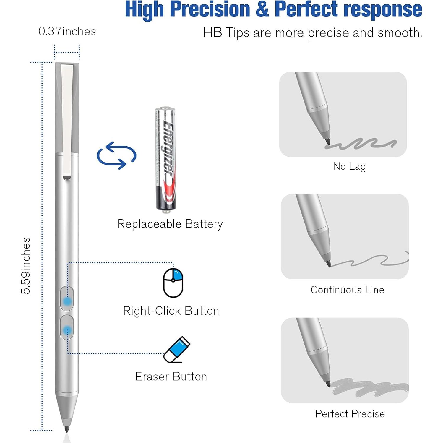 Estilógrafo Activo iafer para Surface Pro 11/10/9/8/7/6/5/4/3