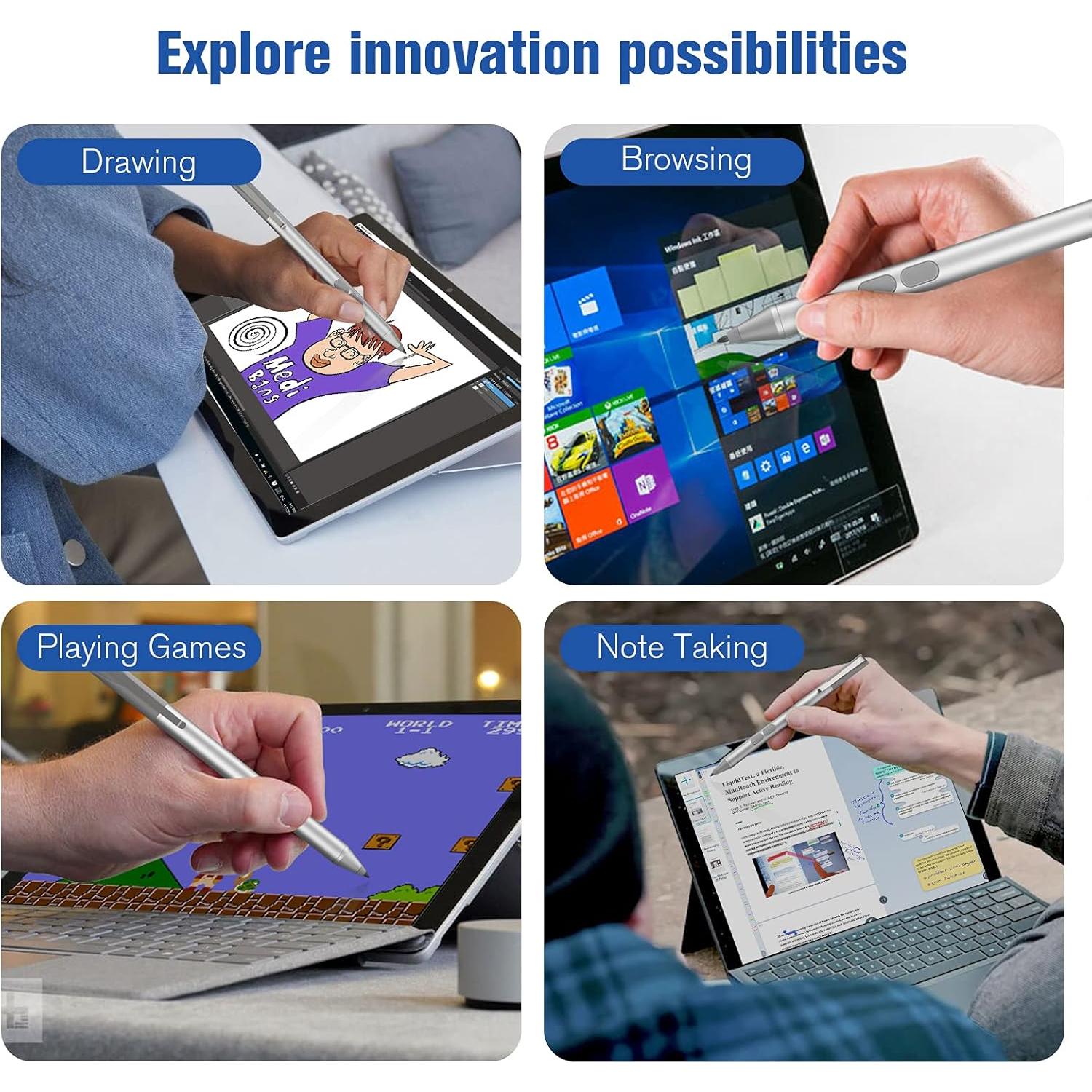 Estilógrafo Activo iafer para Surface Pro 11/10/9/8/7/6/5/4/3