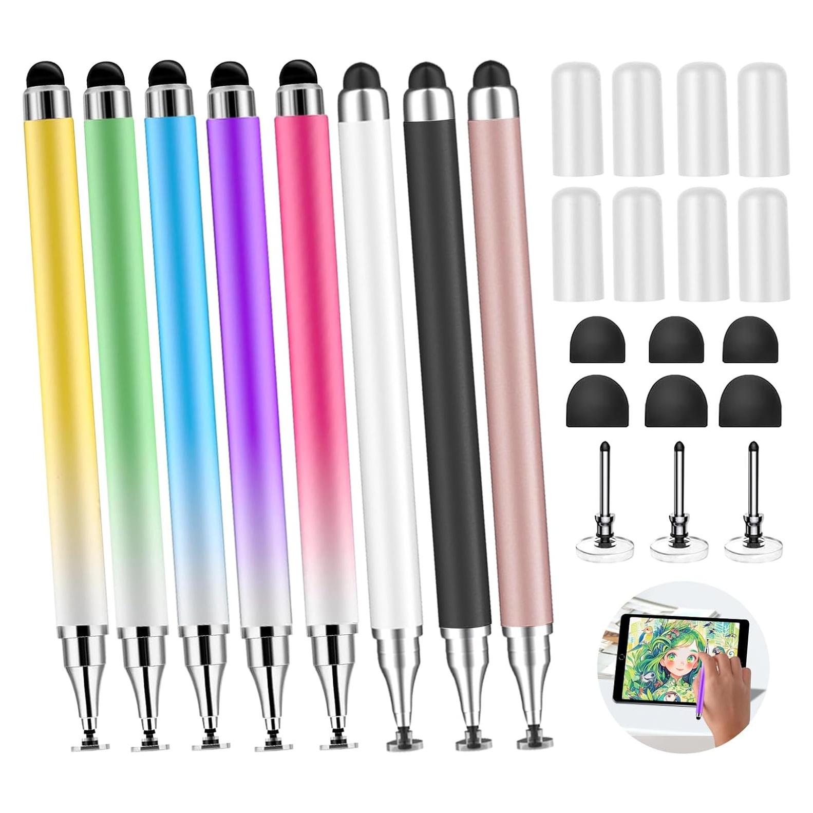 Paquete de 8 bolígrafos stylus Wrseler 3 en 1 alta precisión