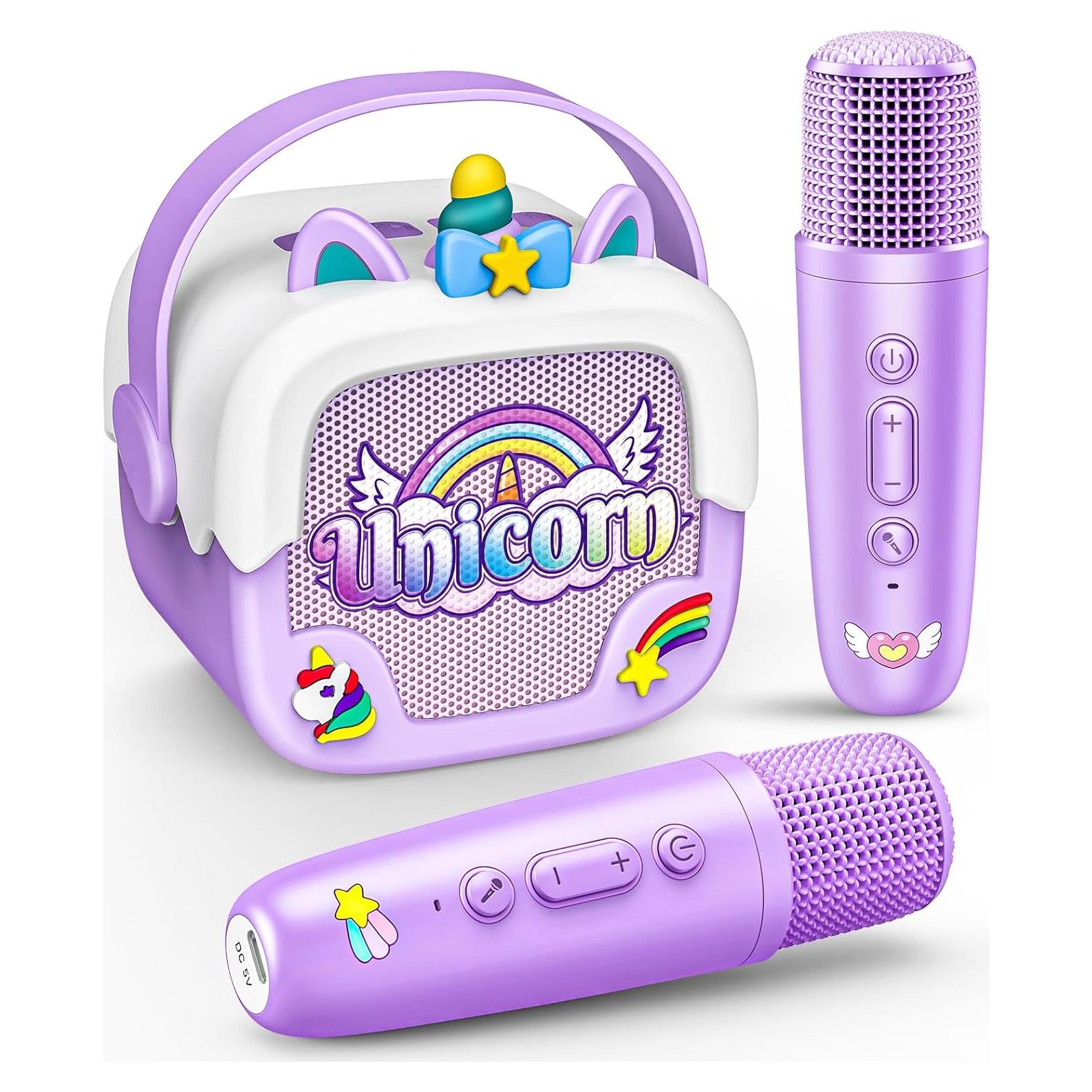 Mini Máquina de Karaoke Unicornio Bluetooth 5.3 para Niñas