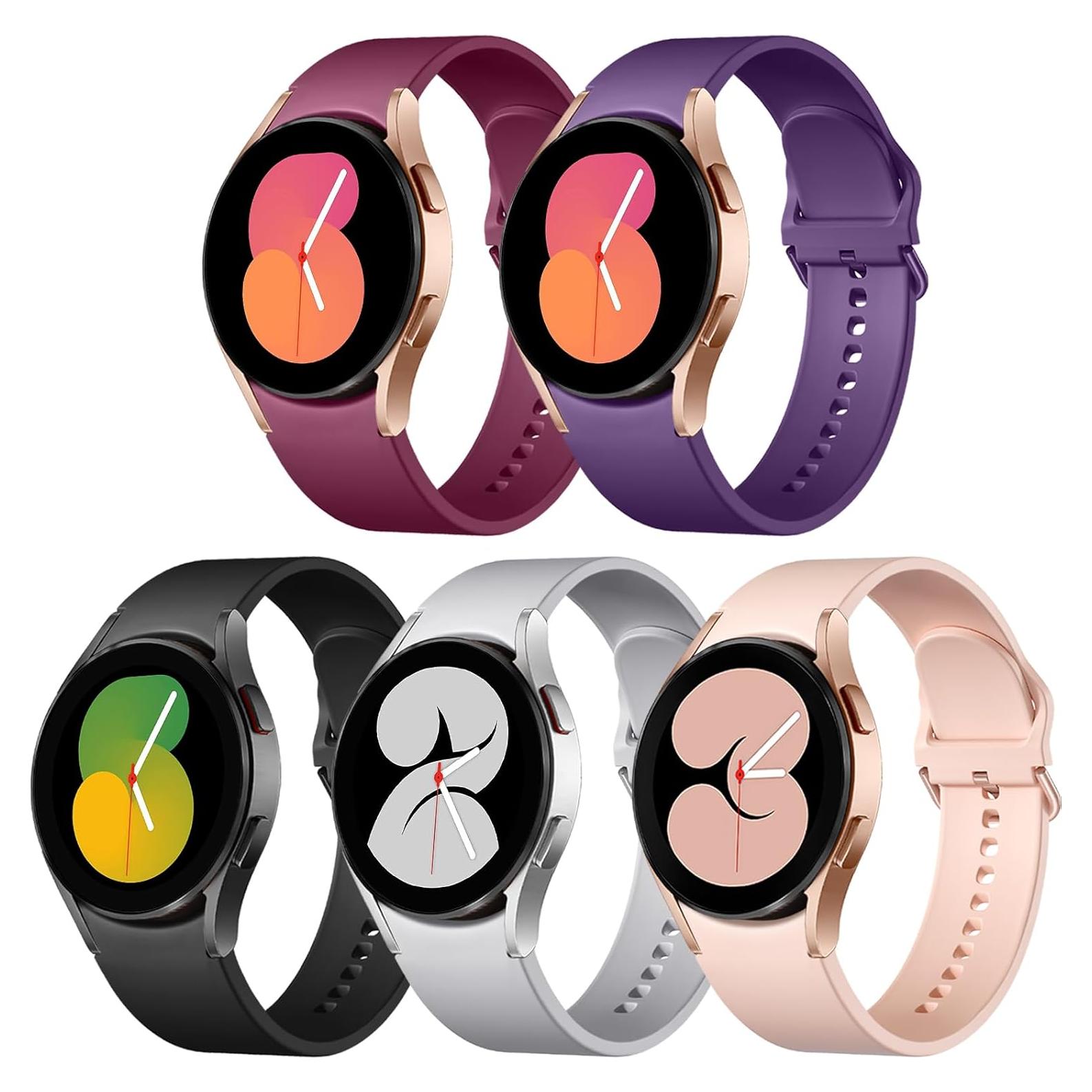 Lerobo 5 Pack Bandas Silicona para Galaxy Watch 7 6 5 4 40mm 44mm